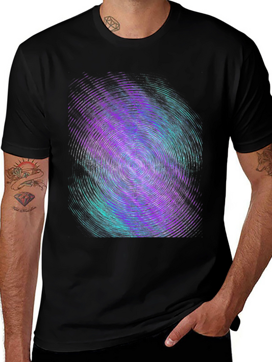 Abstract Swirl Graphic Tee - Black Cotton Comfort