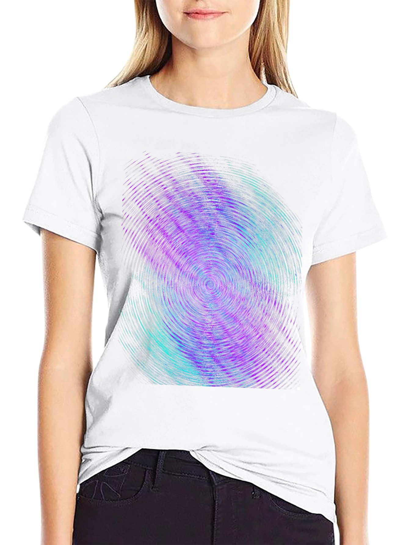 Abstract Swirl Graphic Tee - Black Cotton Comfort