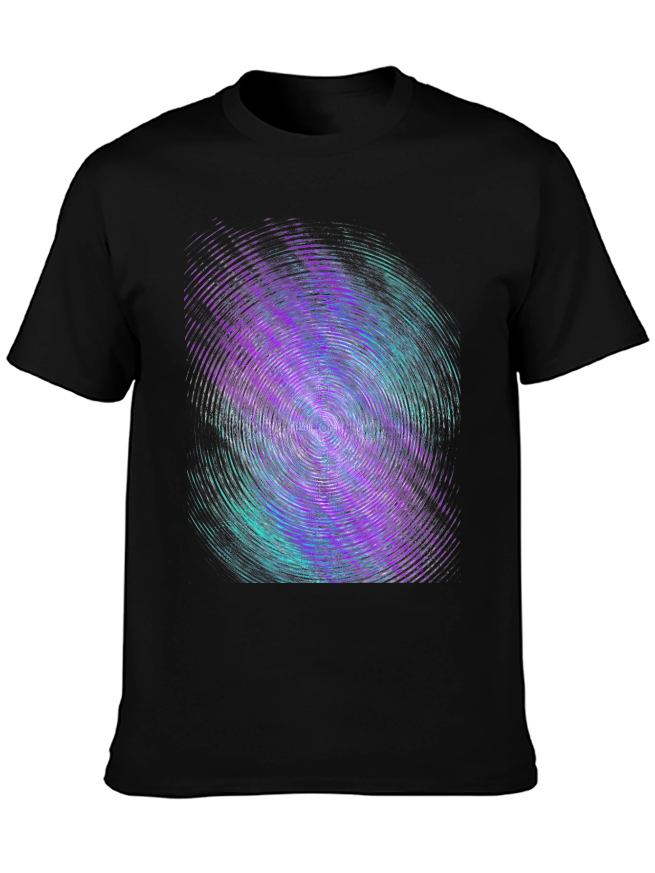 Abstract Swirl Graphic Tee - Black Cotton Comfort