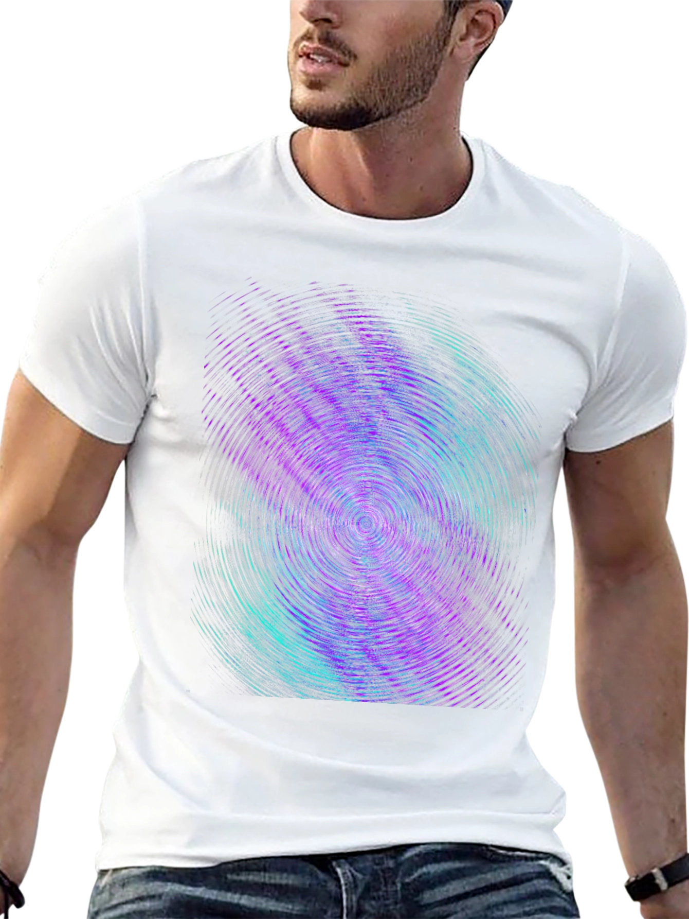 Abstract Swirl Graphic Tee - Black Cotton Comfort