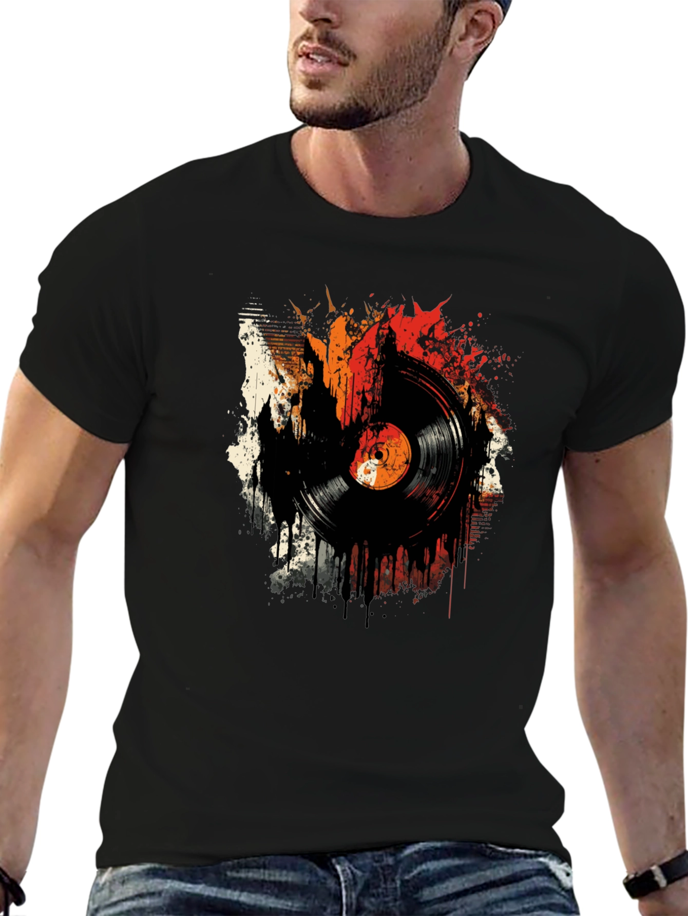 Retro Vinyl Record Graphic T-Shirt