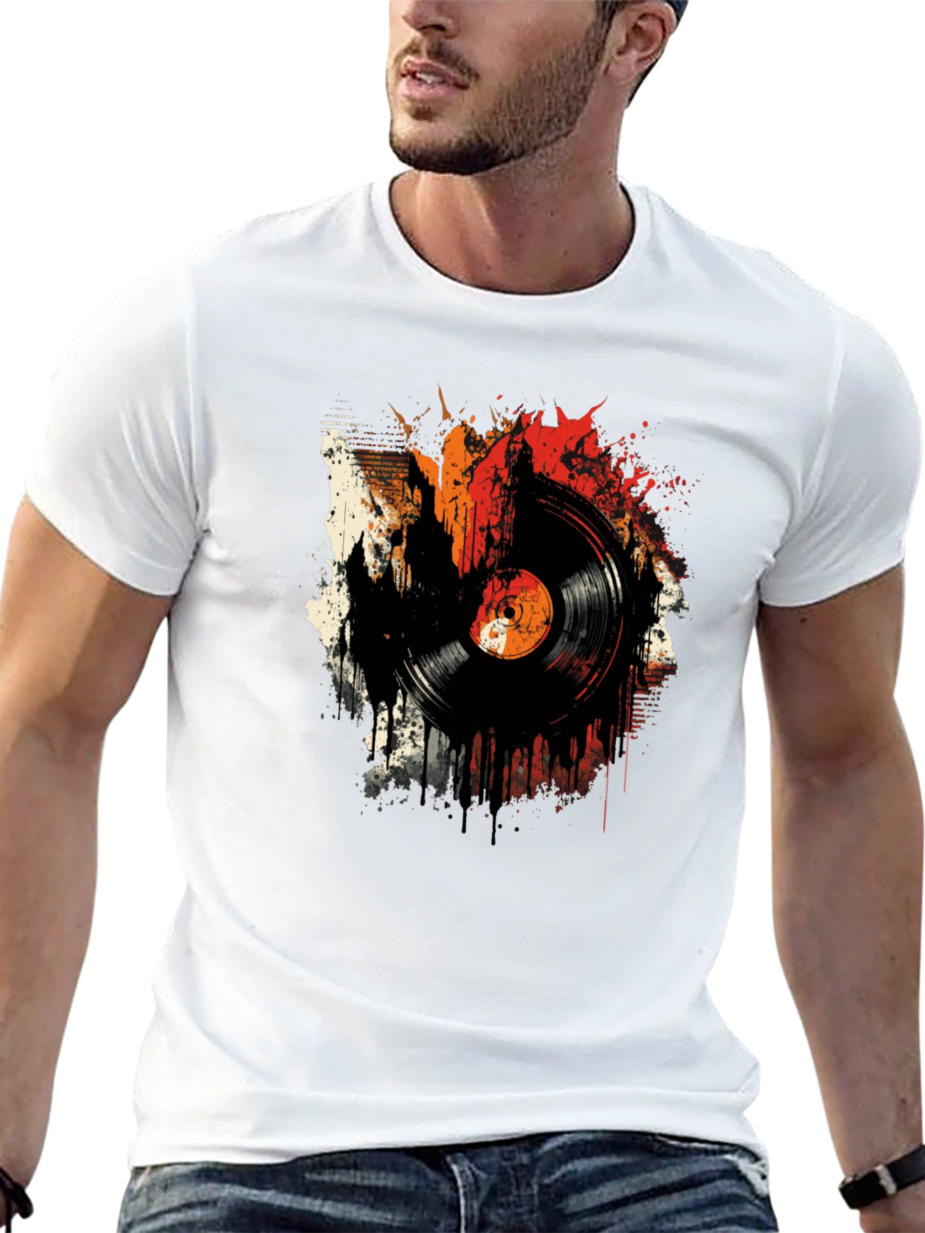Retro Vinyl Record Graphic T-Shirt