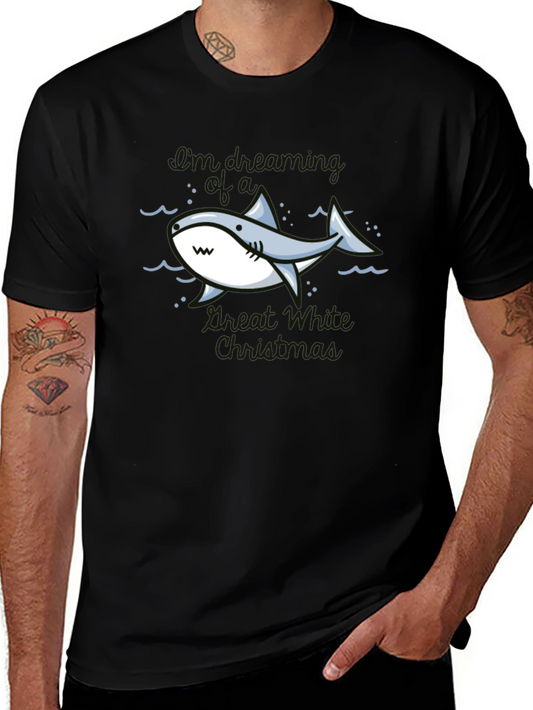 Cartoon Shark Graphic T-Shirt - Great White Pun