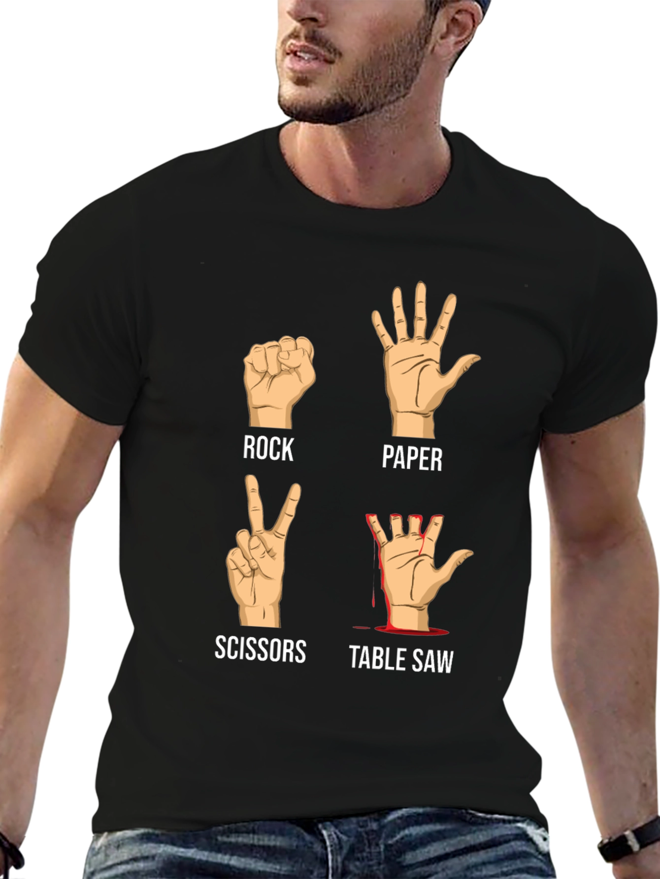 Rock Paper Scissors Table Saw T-Shirt