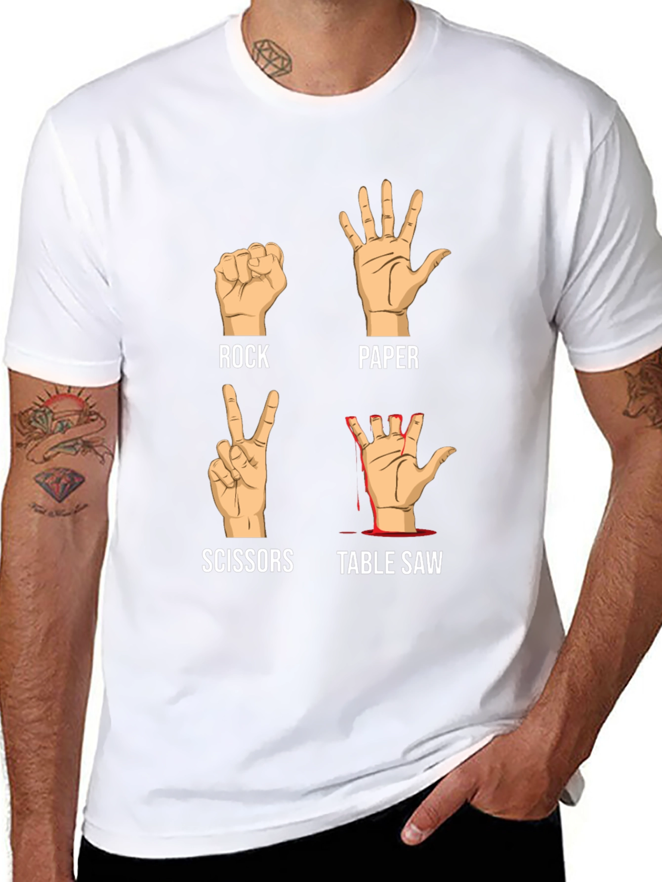 Rock Paper Scissors Table Saw T-Shirt