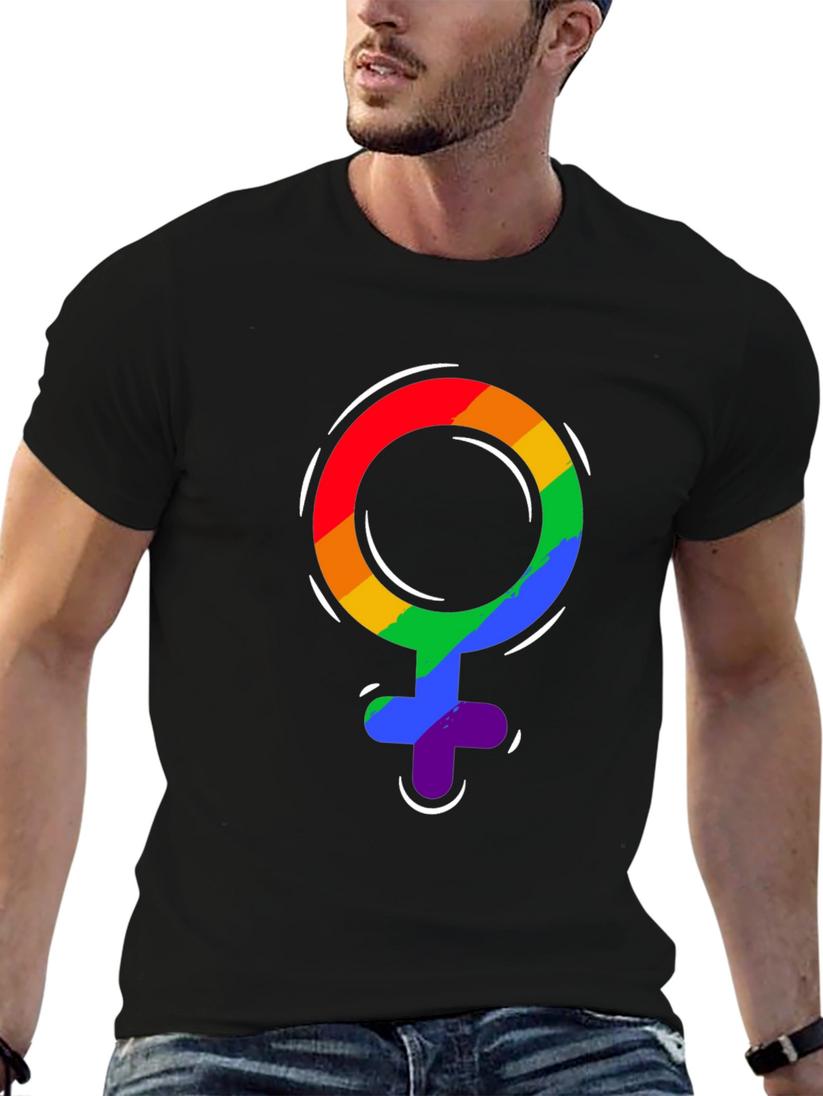 Pride Venus Symbol T-Shirt - LGBTQ+ Rainbow Design
