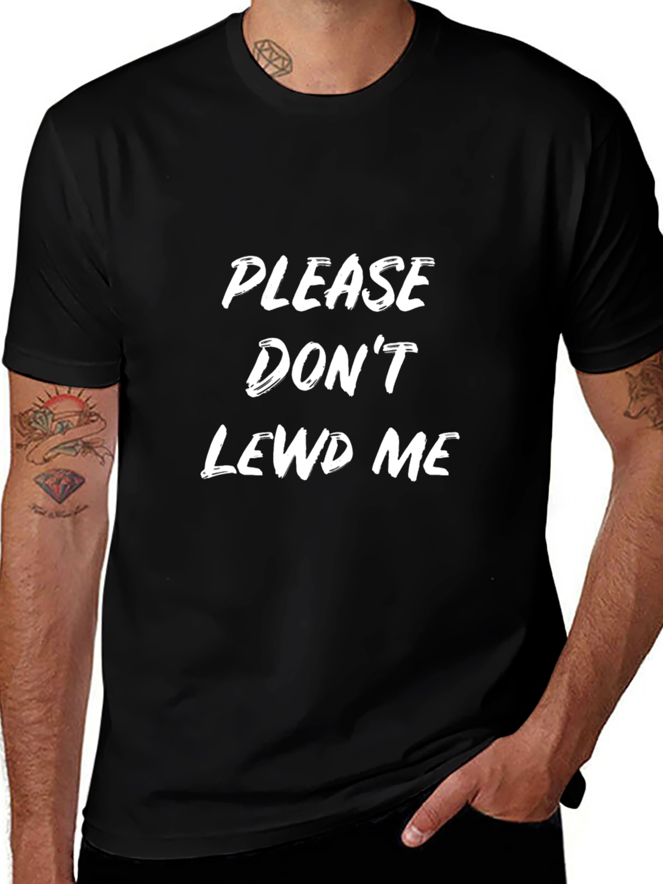 Please Dont Lewd Me T-Shirt - Unisex Black Tee