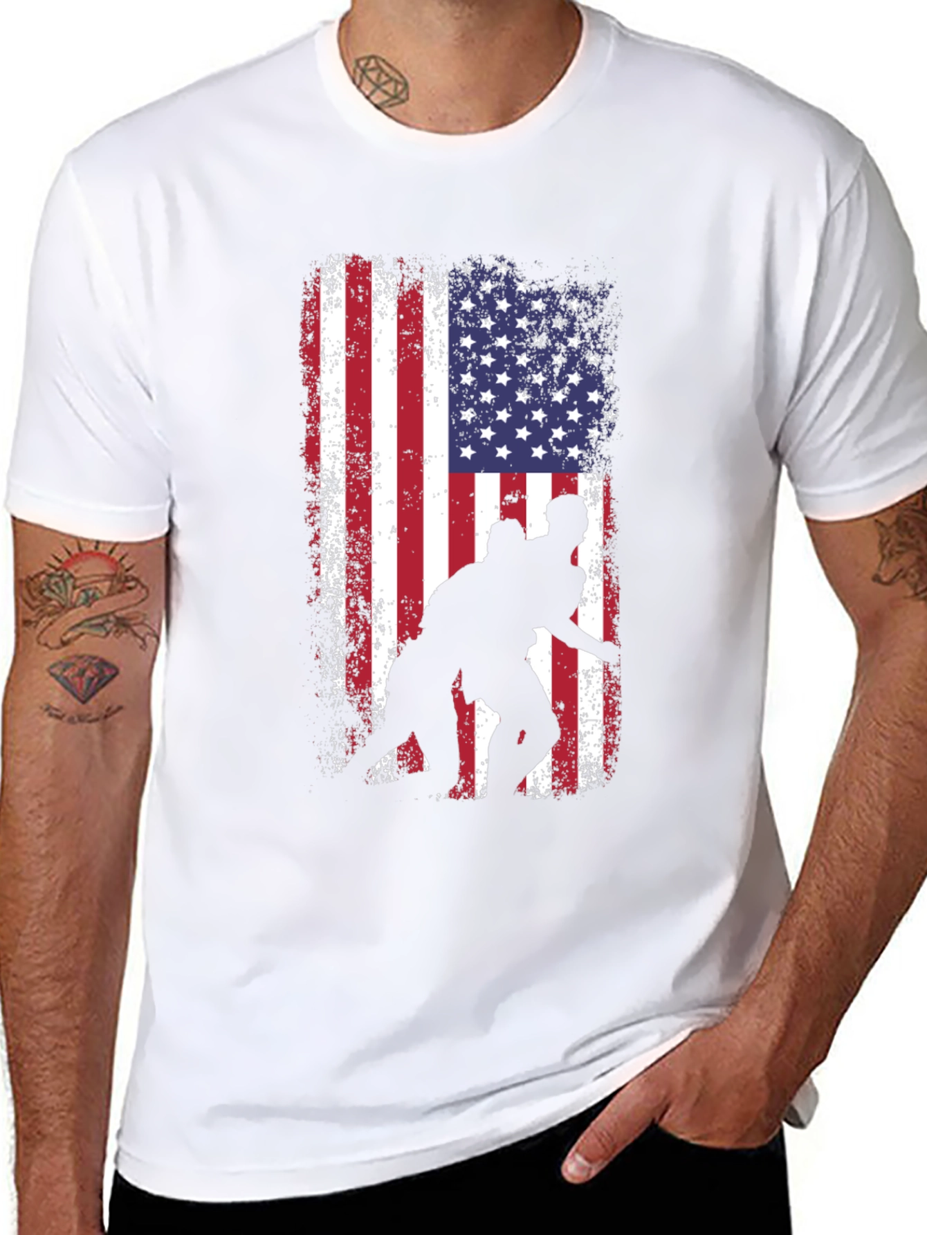 Wrestling USA Flag Graphic Tee