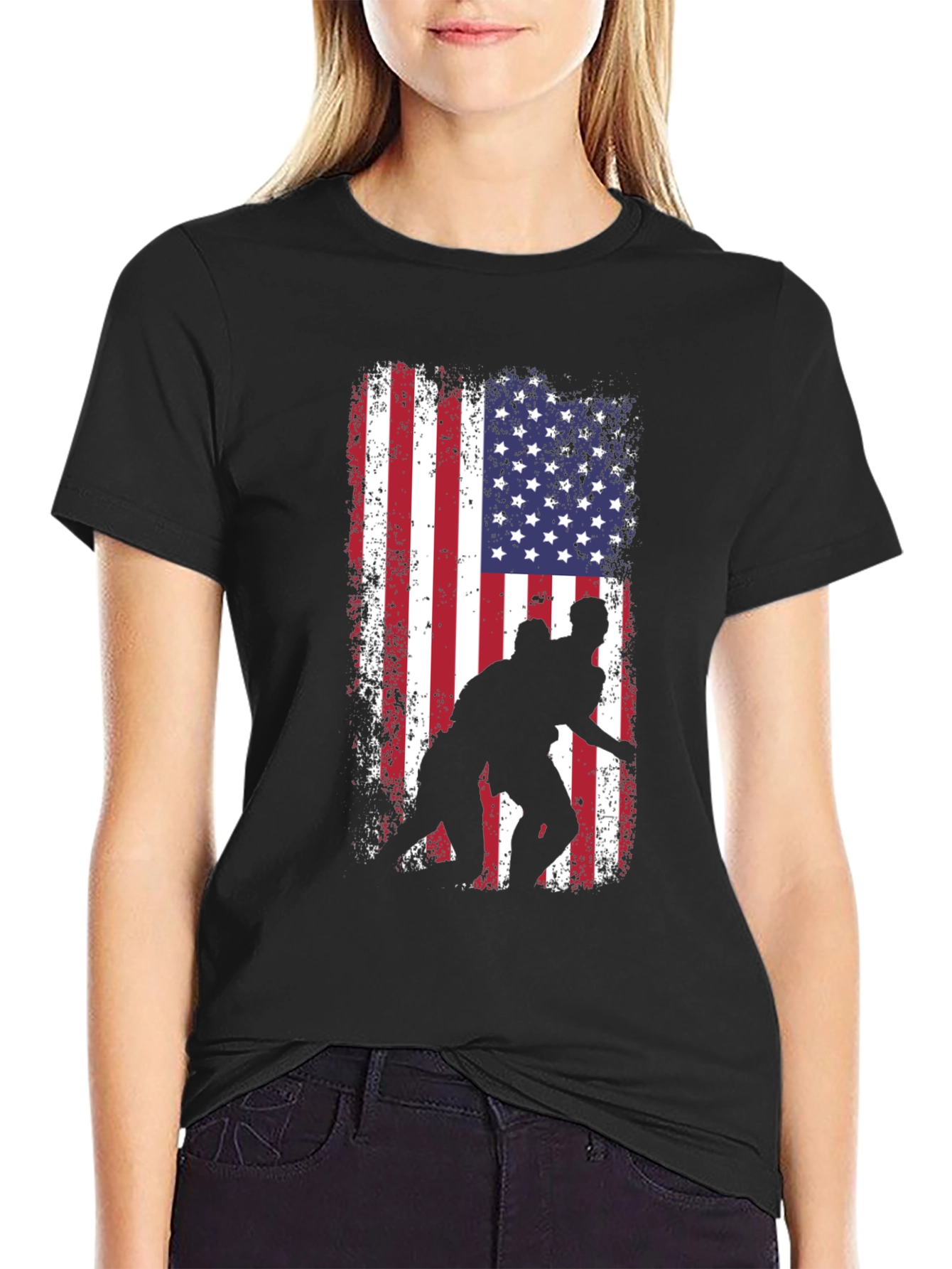 Wrestling USA Flag Graphic Tee