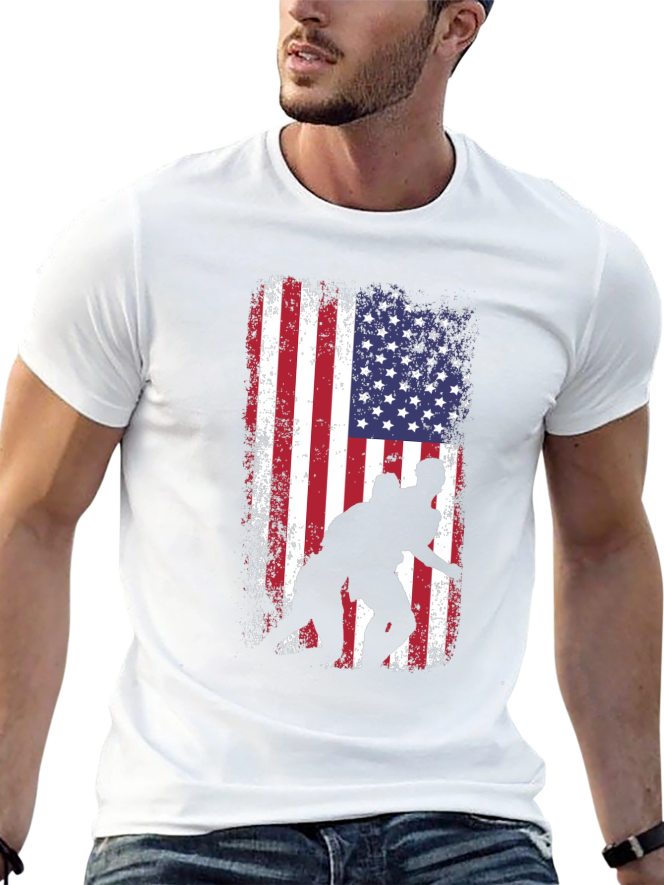 Wrestling USA Flag Graphic Tee
