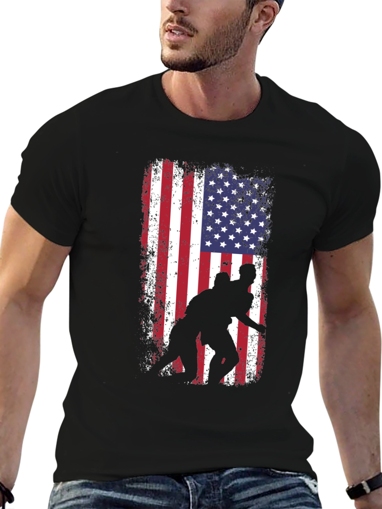 Wrestling USA Flag Graphic Tee