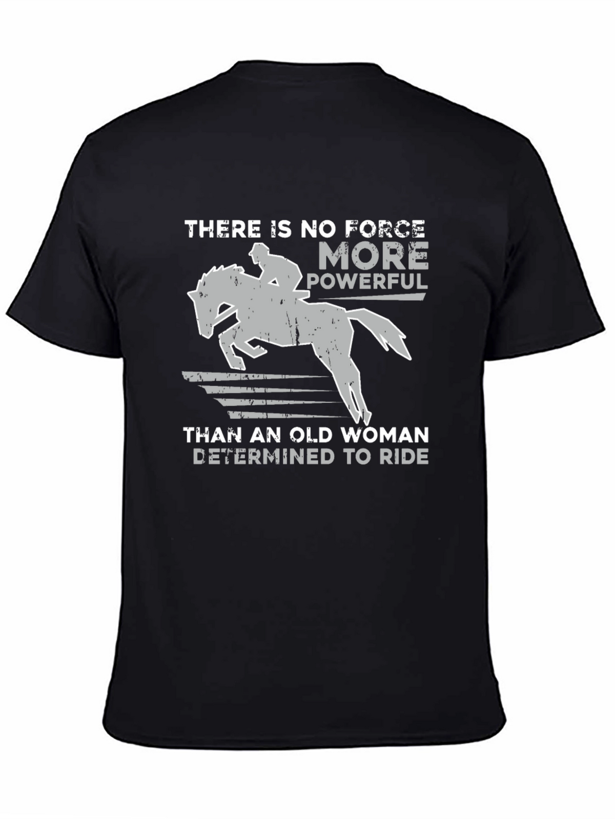 Old Woman Determined To Ride Horse Graphic T-Shirt