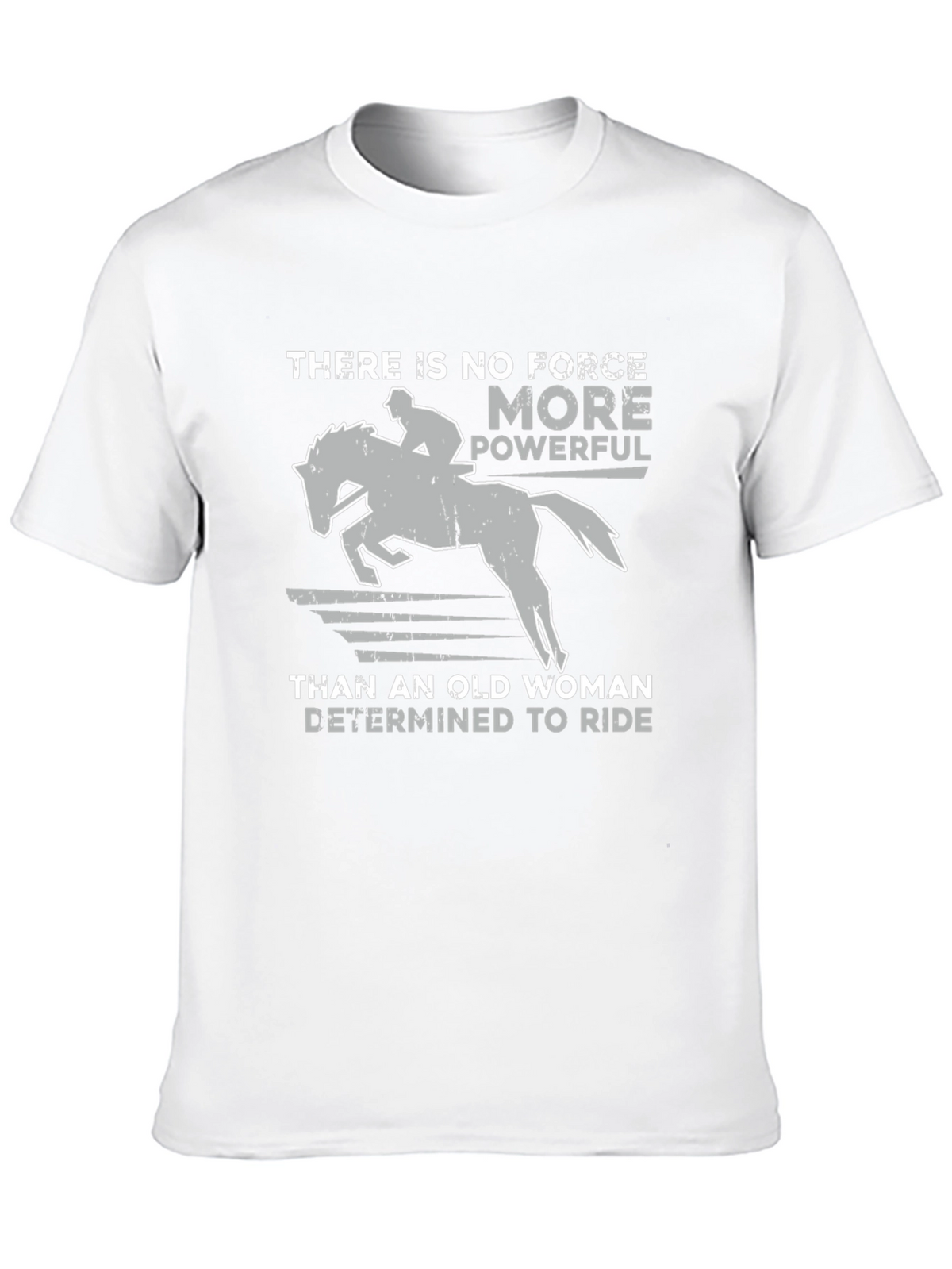 Old Woman Determined To Ride Horse Graphic T-Shirt