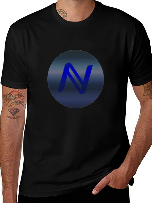 Stylish Black T-Shirt with Blue N Logo