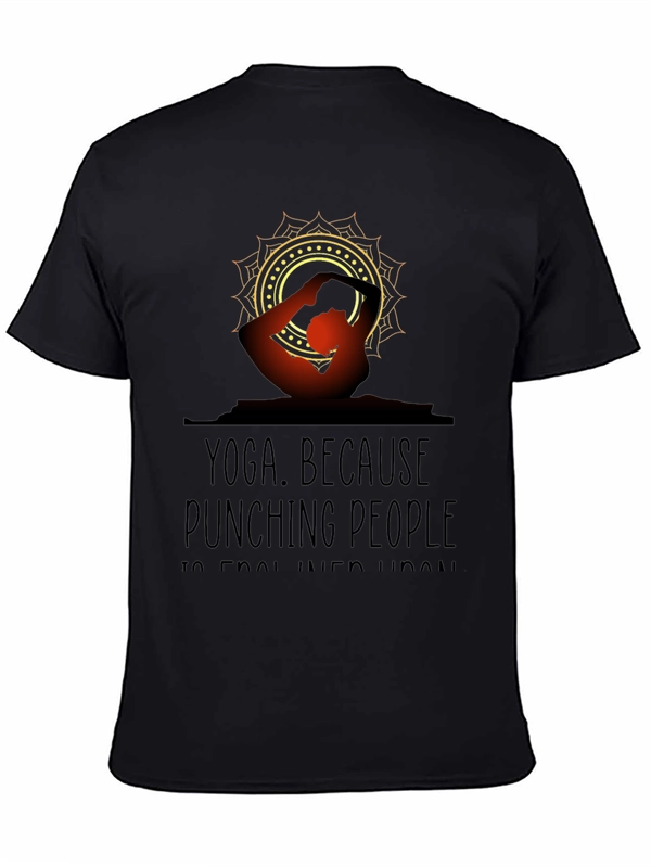 Yoga Because Punching People T-Shirt - Funny Fitness Tee
