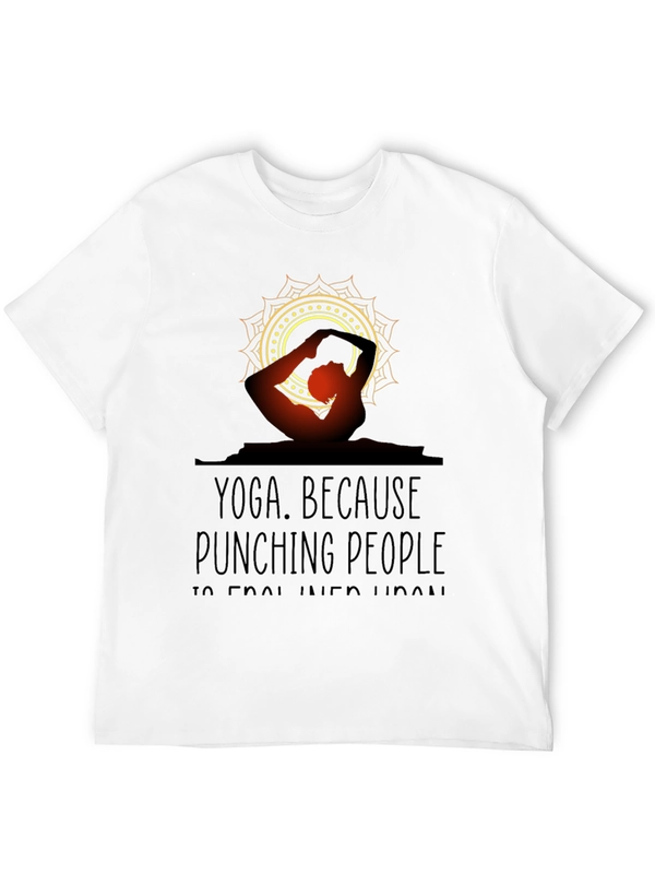Yoga Because Punching People T-Shirt - Funny Fitness Tee