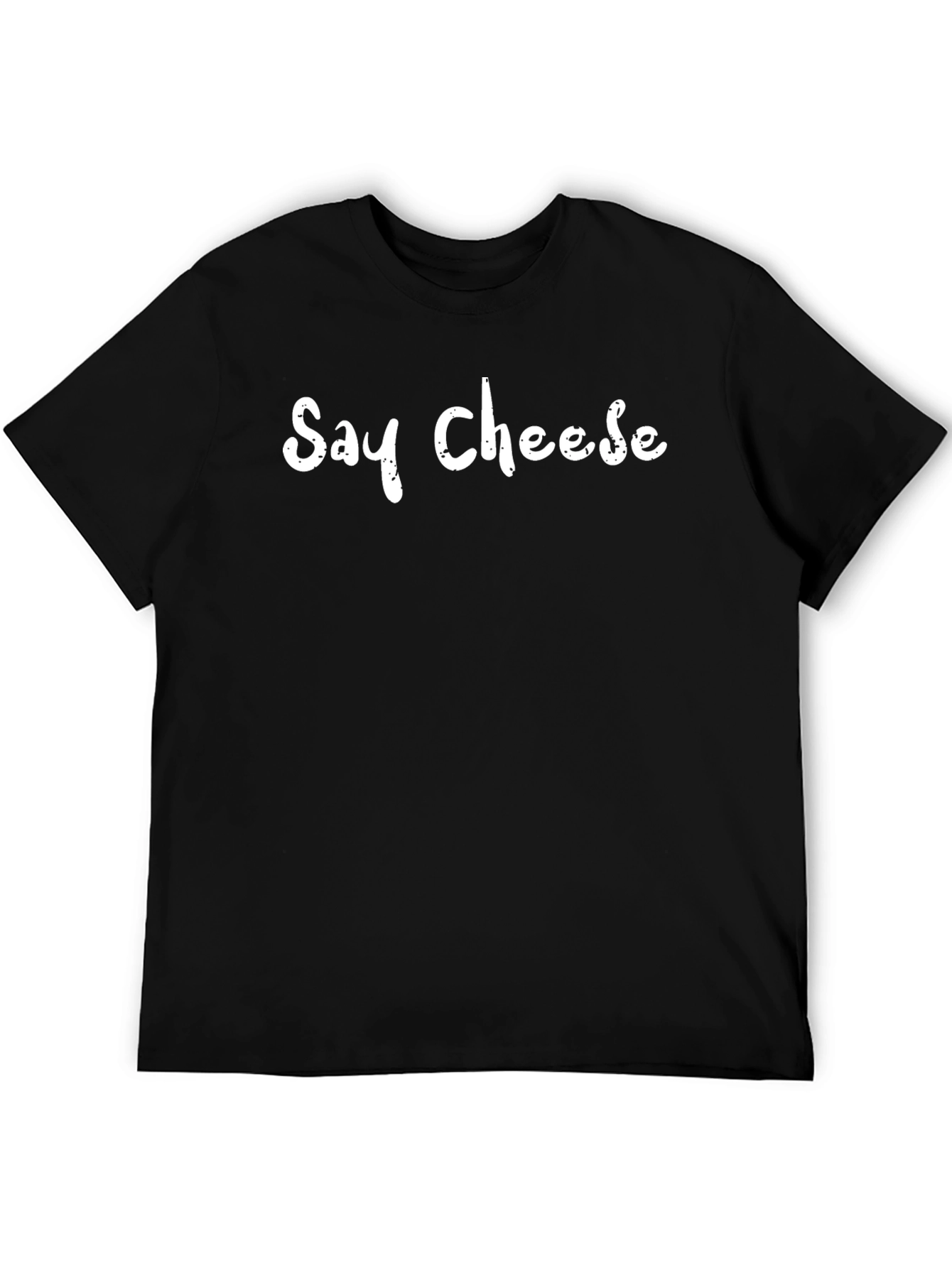 Say Cheese Black Cotton T-Shirt