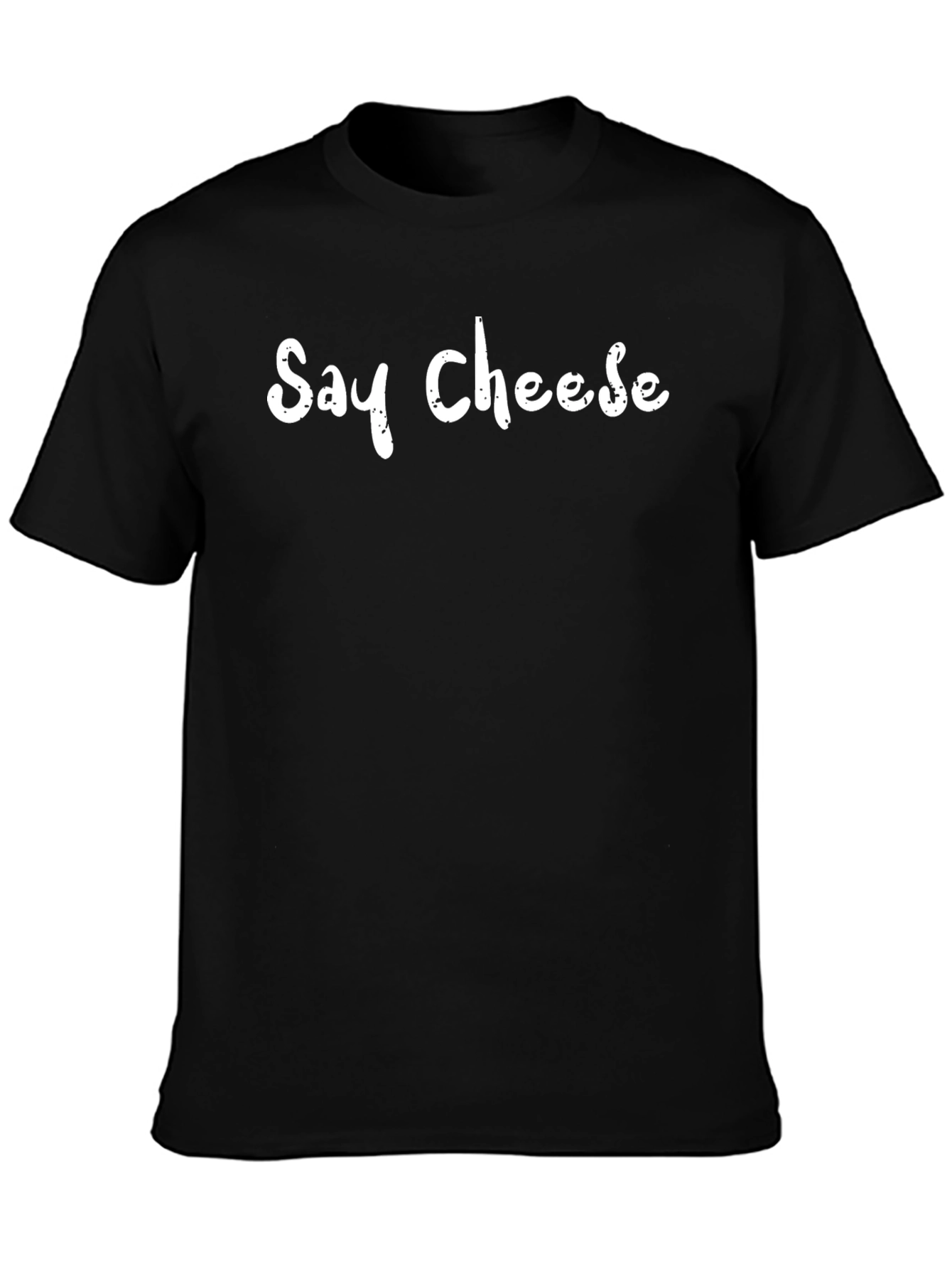 Say Cheese Black Cotton T-Shirt