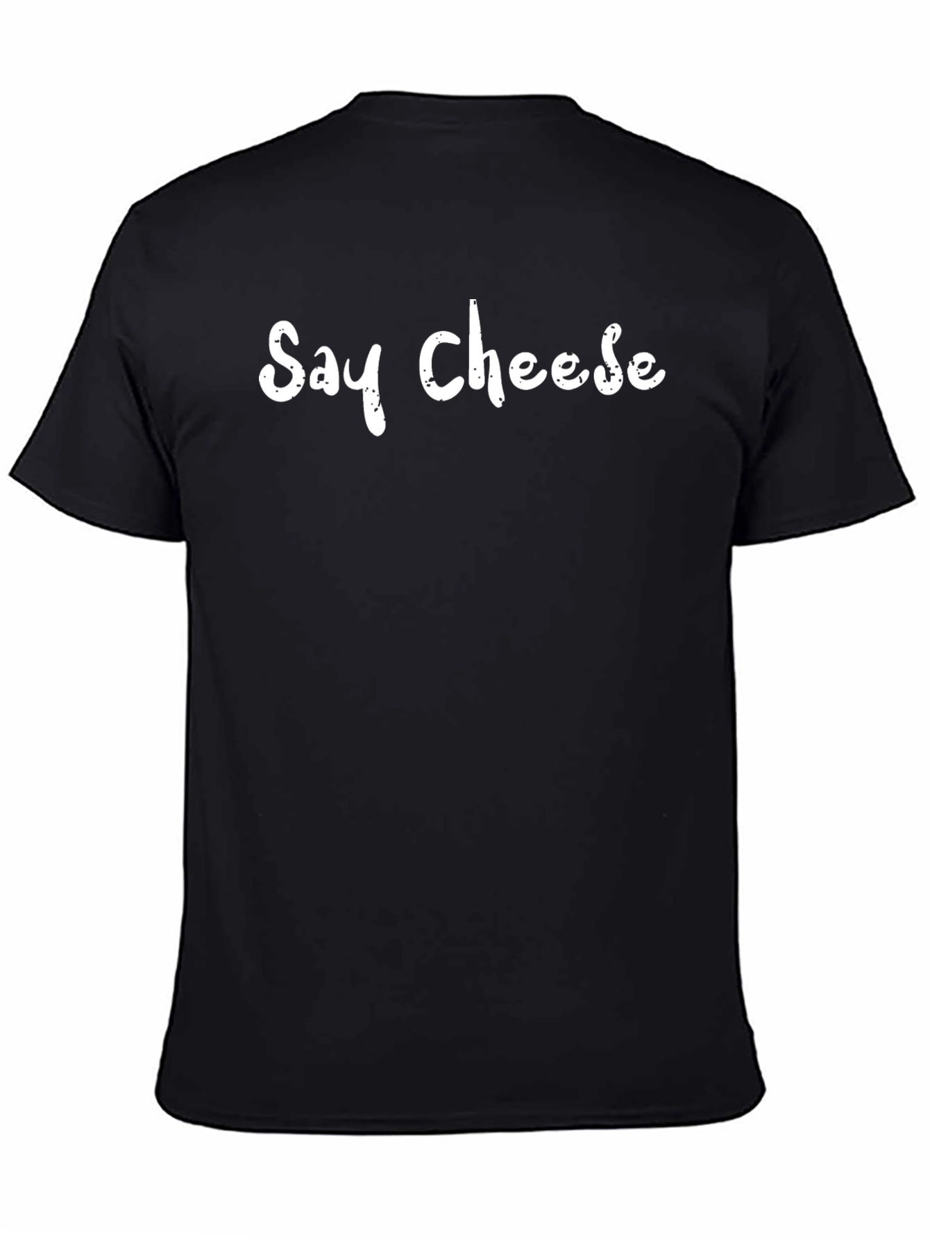 Say Cheese Black Cotton T-Shirt