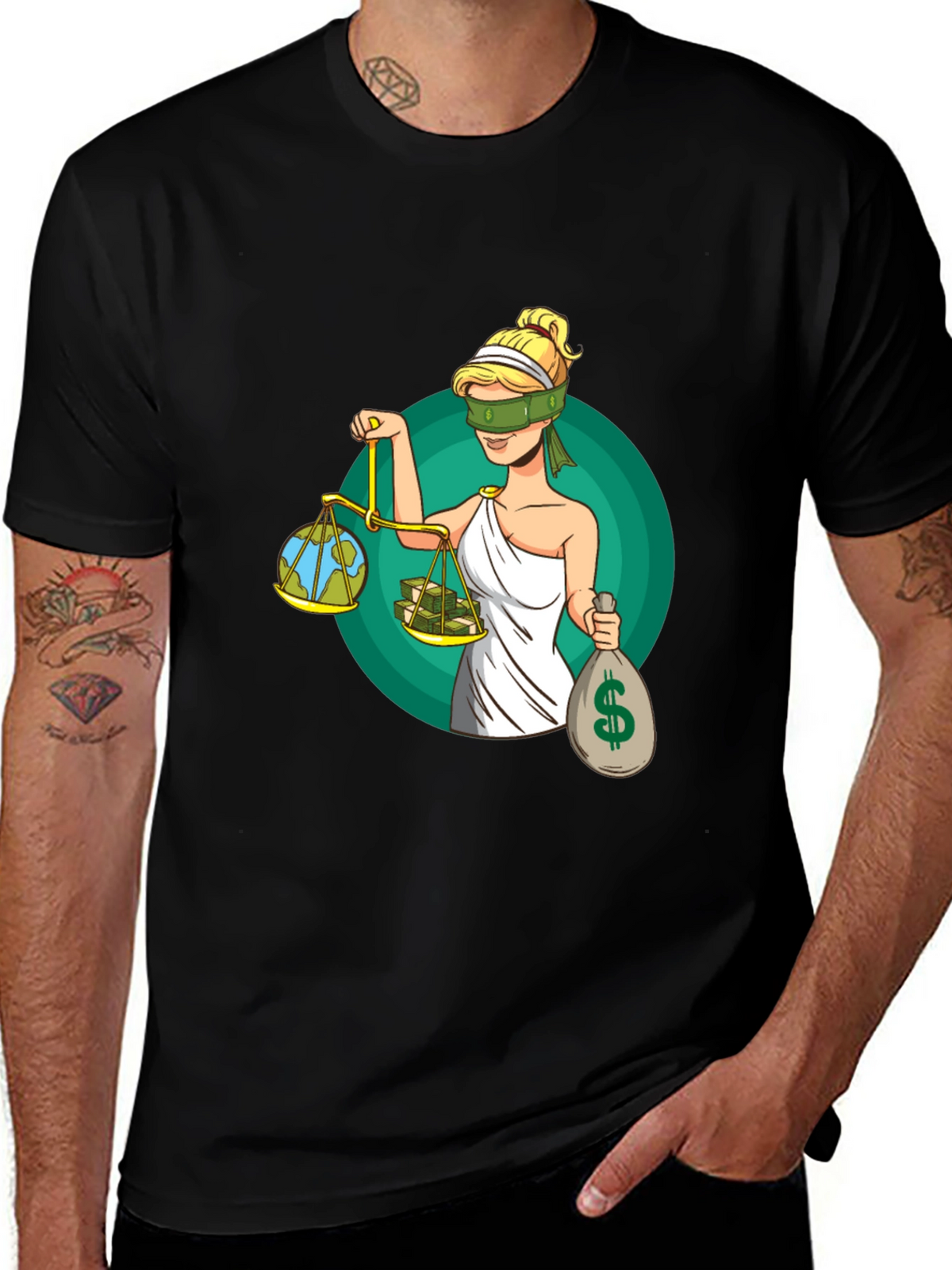 Justice T-Shirt - Balance of Earth and Money