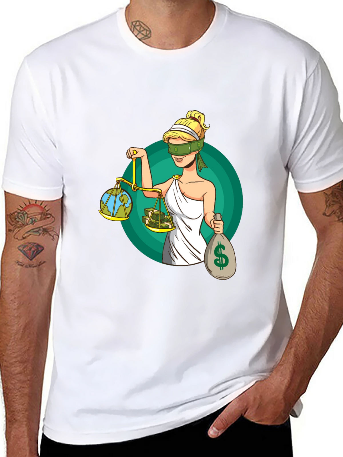 Justice T-Shirt - Balance of Earth and Money