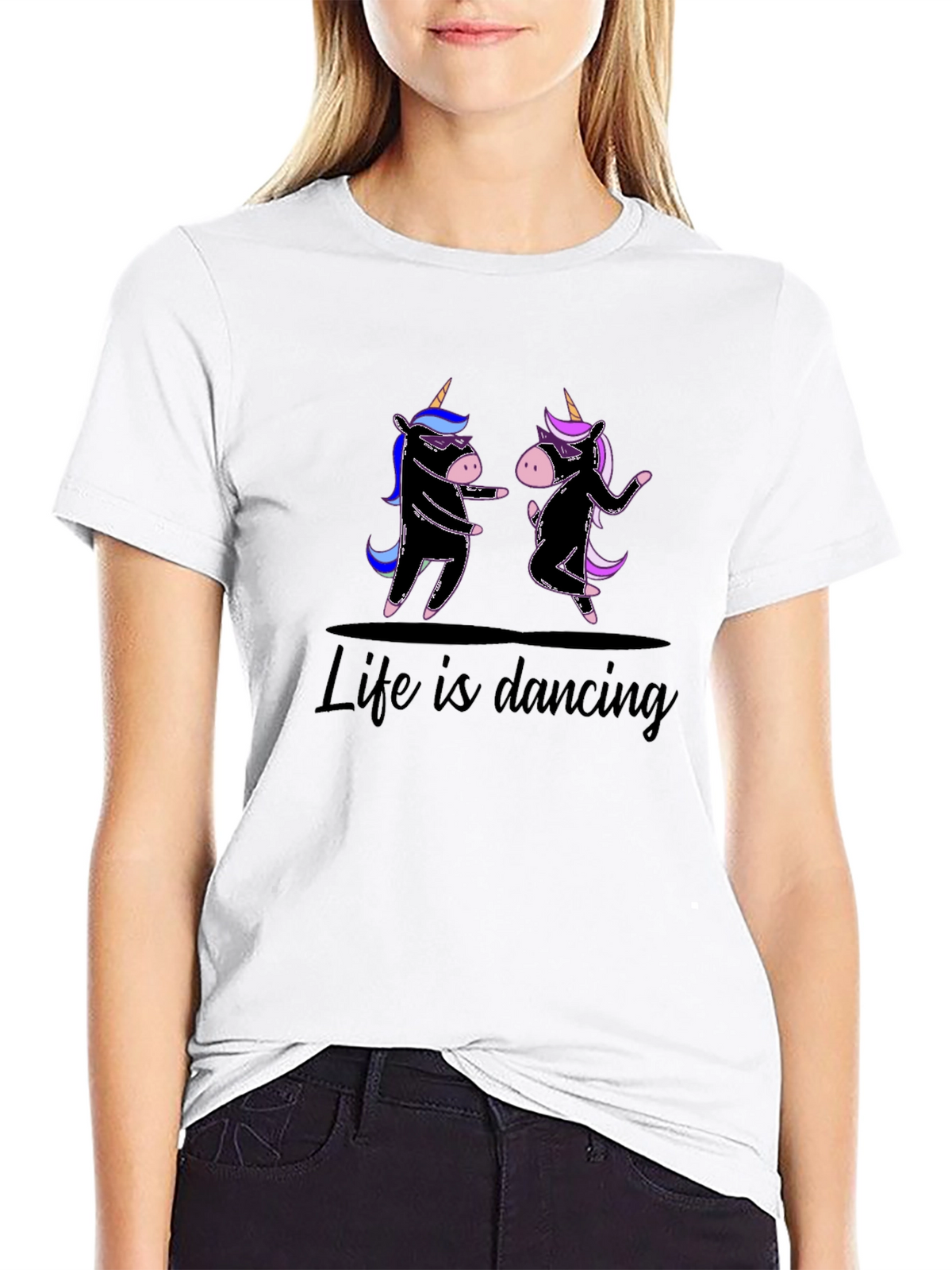 Life is Dancing Unicorn Graphic Tee
