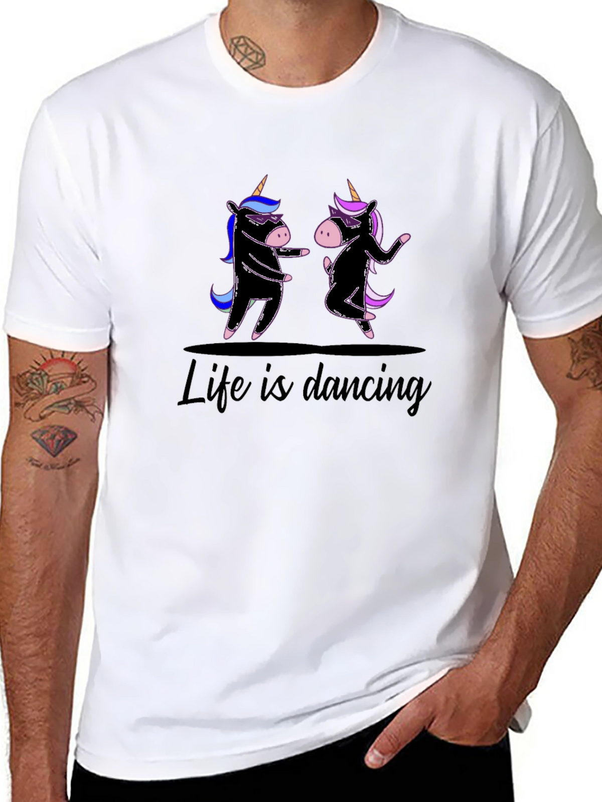 Life is Dancing Unicorn Graphic Tee