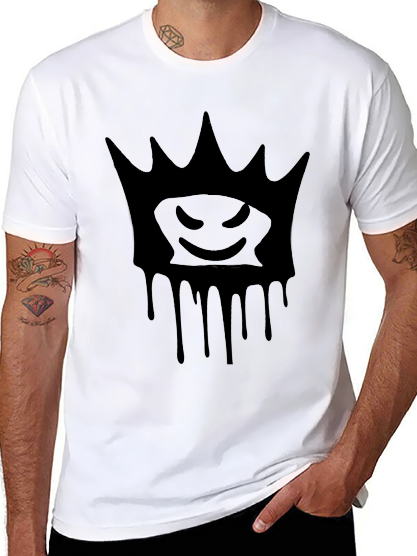 Crown Drip Graphic T-Shirt - Mens Black Tee