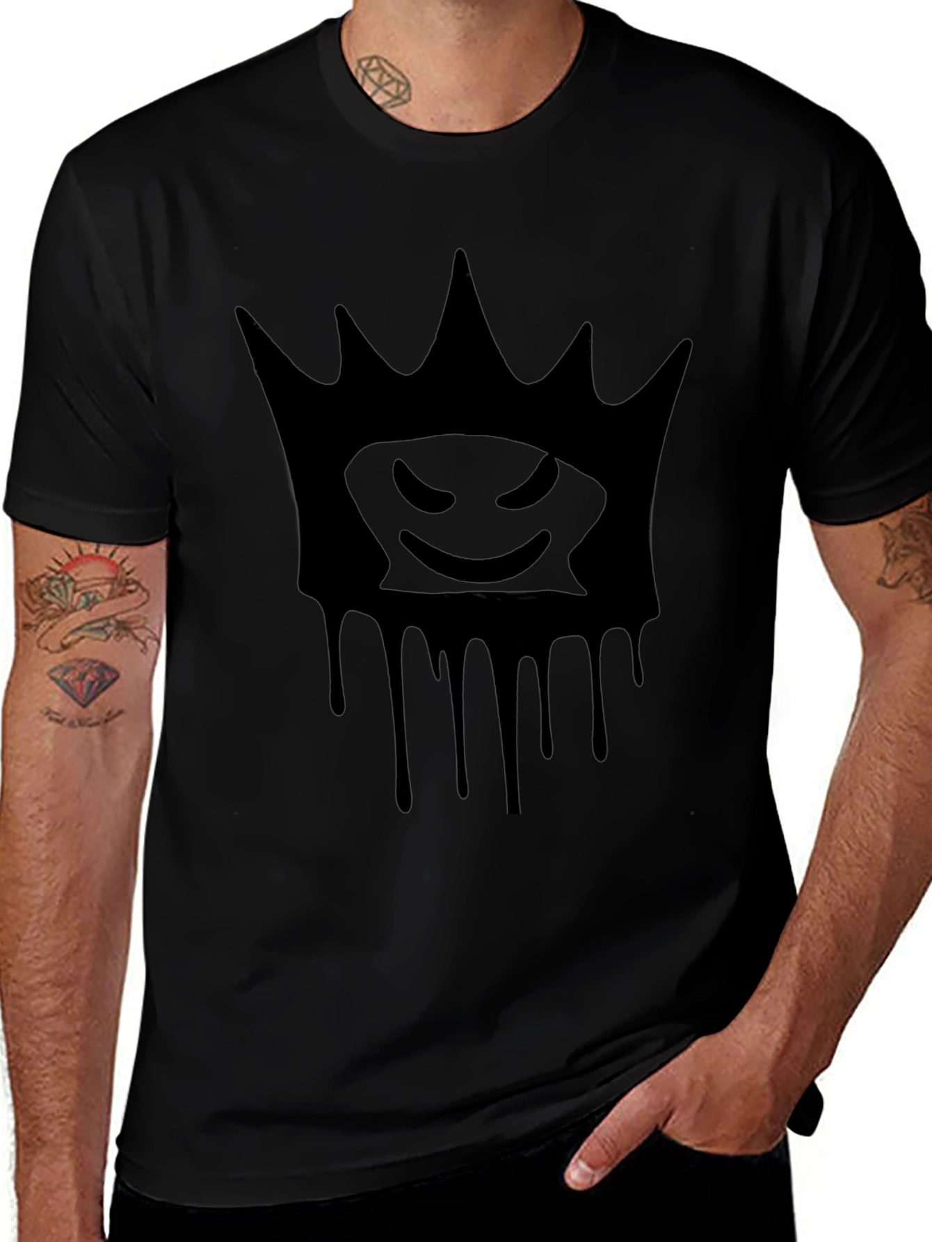 Crown Drip Graphic T-Shirt - Mens Black Tee