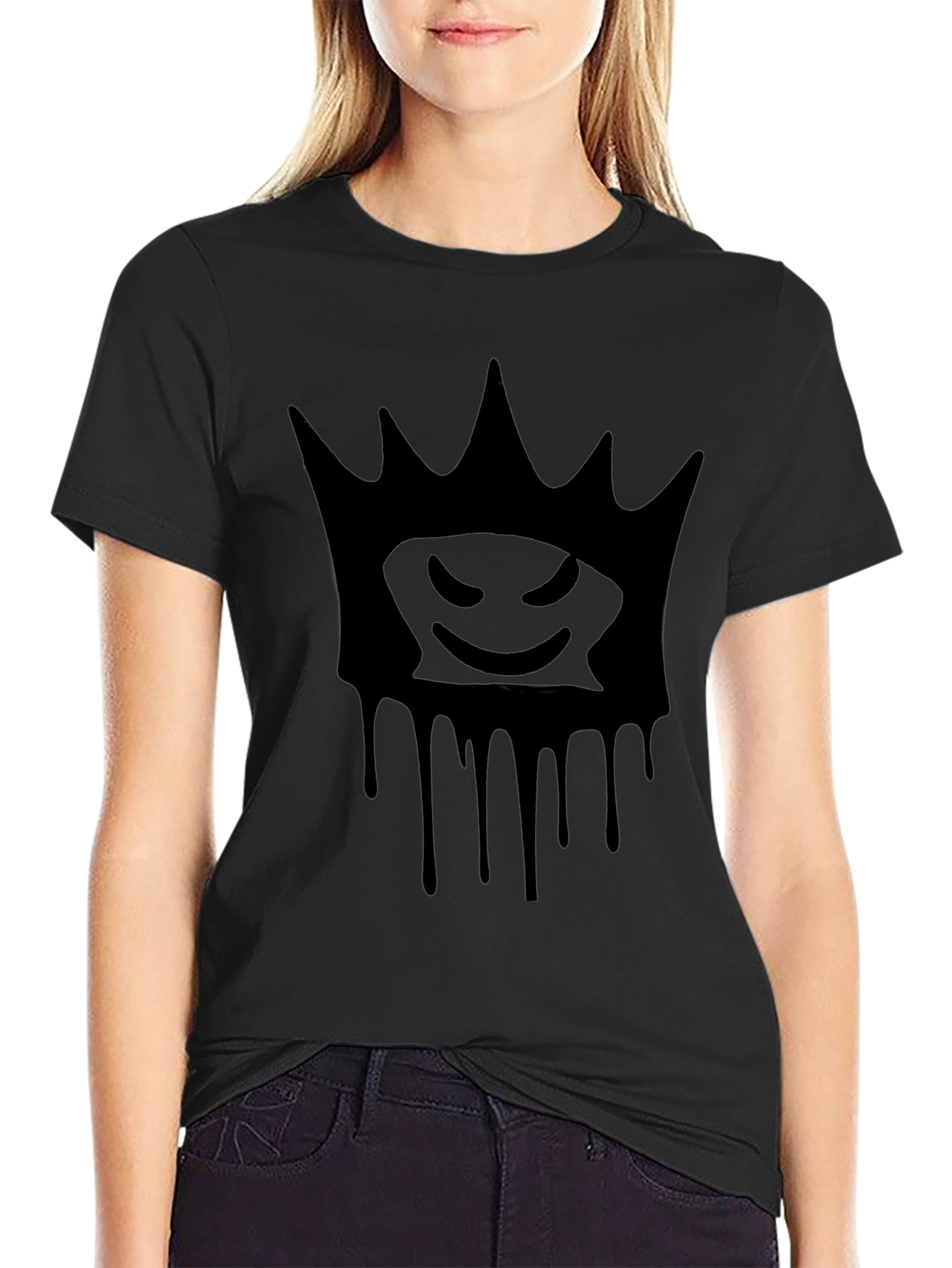 Crown Drip Graphic T-Shirt - Mens Black Tee