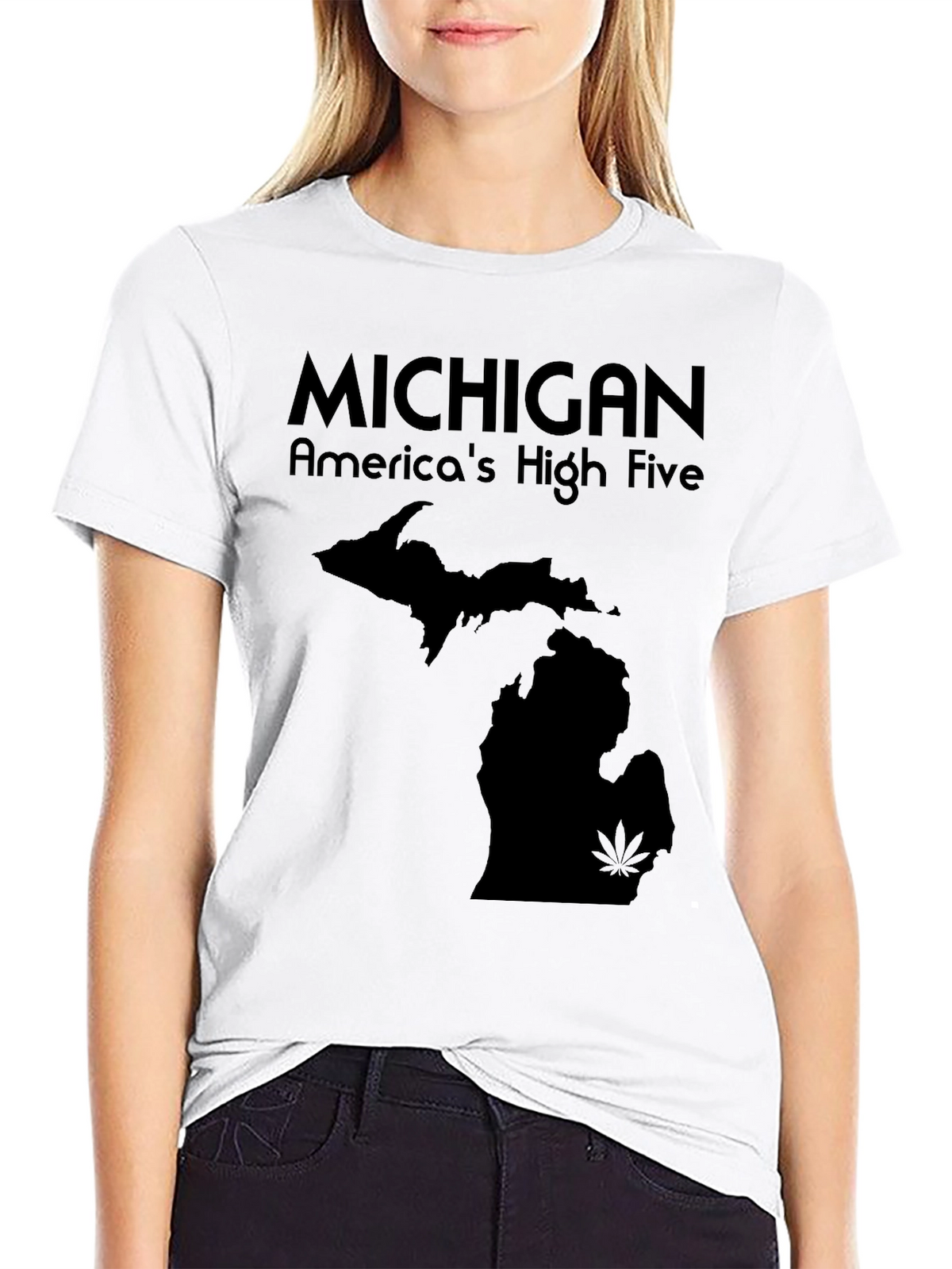 Michigan Americas High Five Black T-Shirt