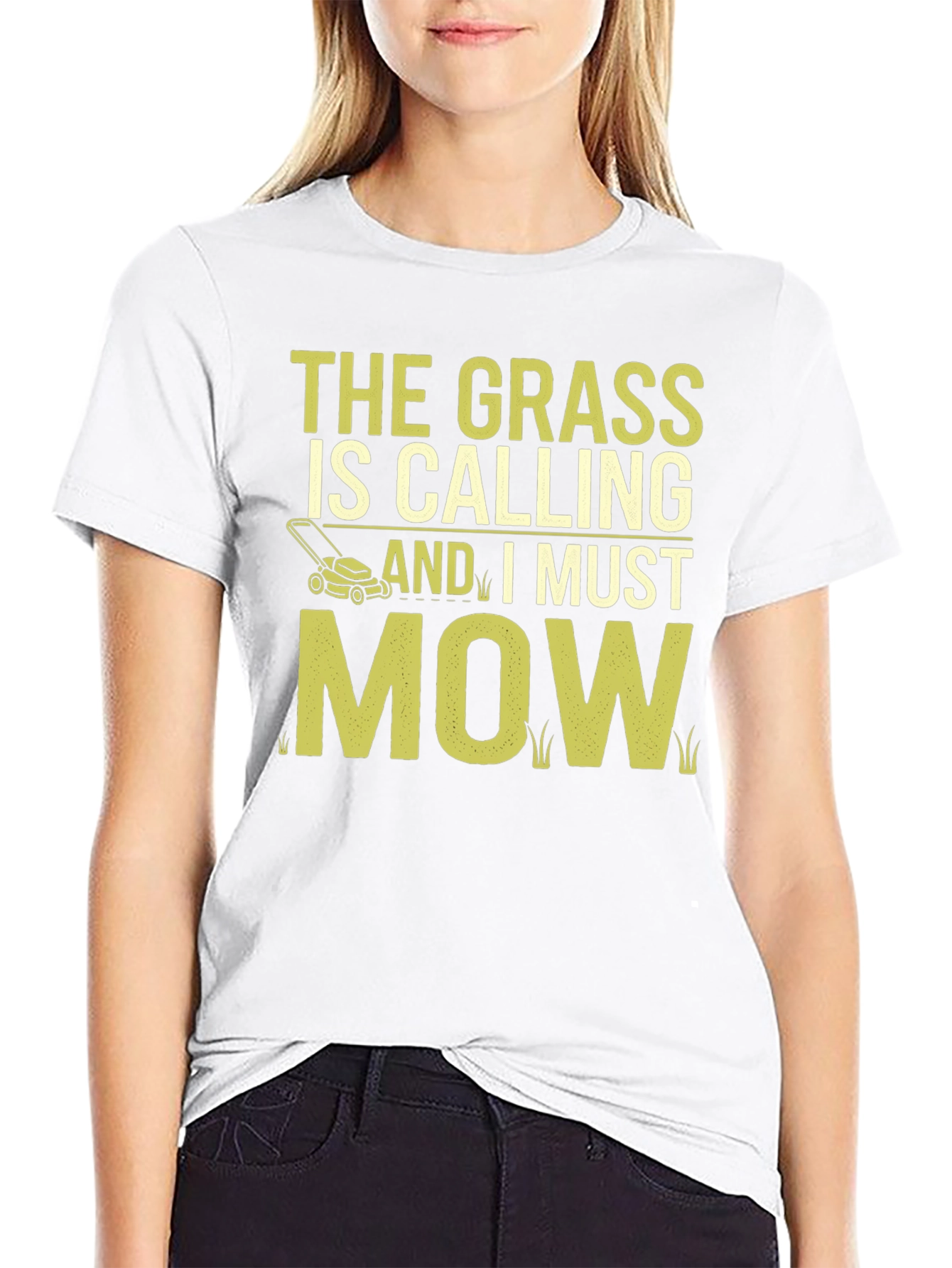 The Grass Is Calling Funny Lawn Mowing T-Shirt