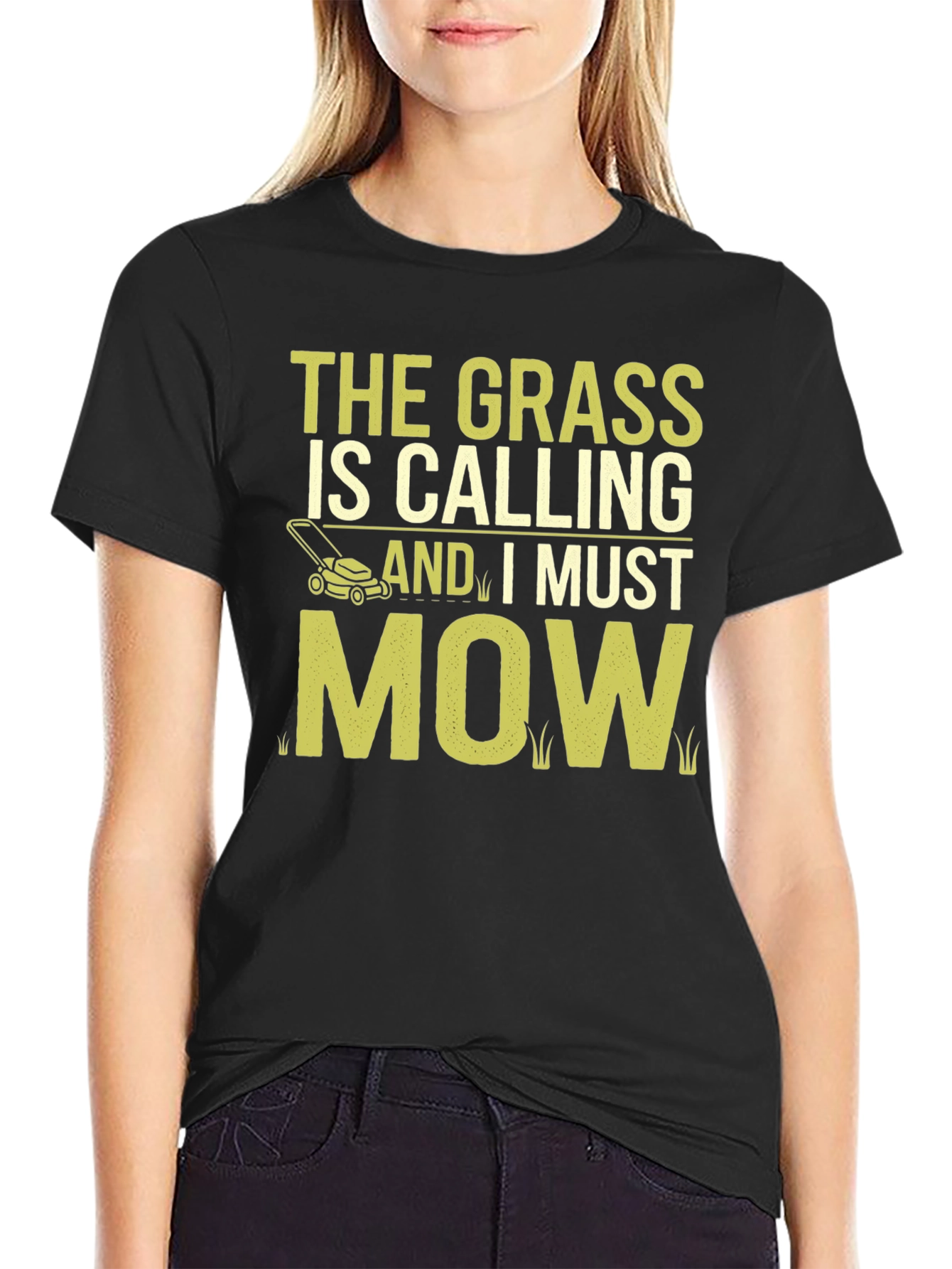 The Grass Is Calling Funny Lawn Mowing T-Shirt