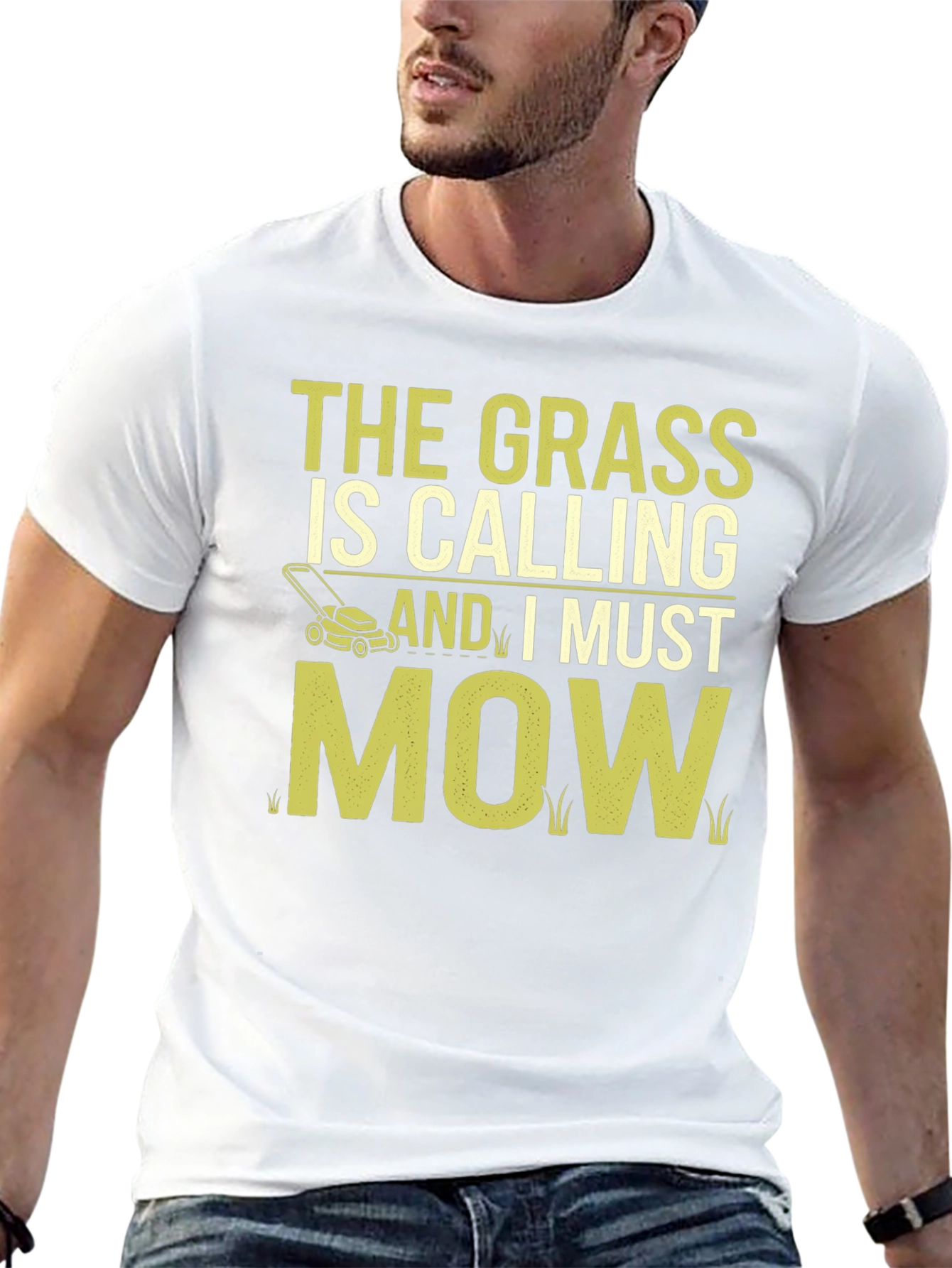 The Grass Is Calling Funny Lawn Mowing T-Shirt