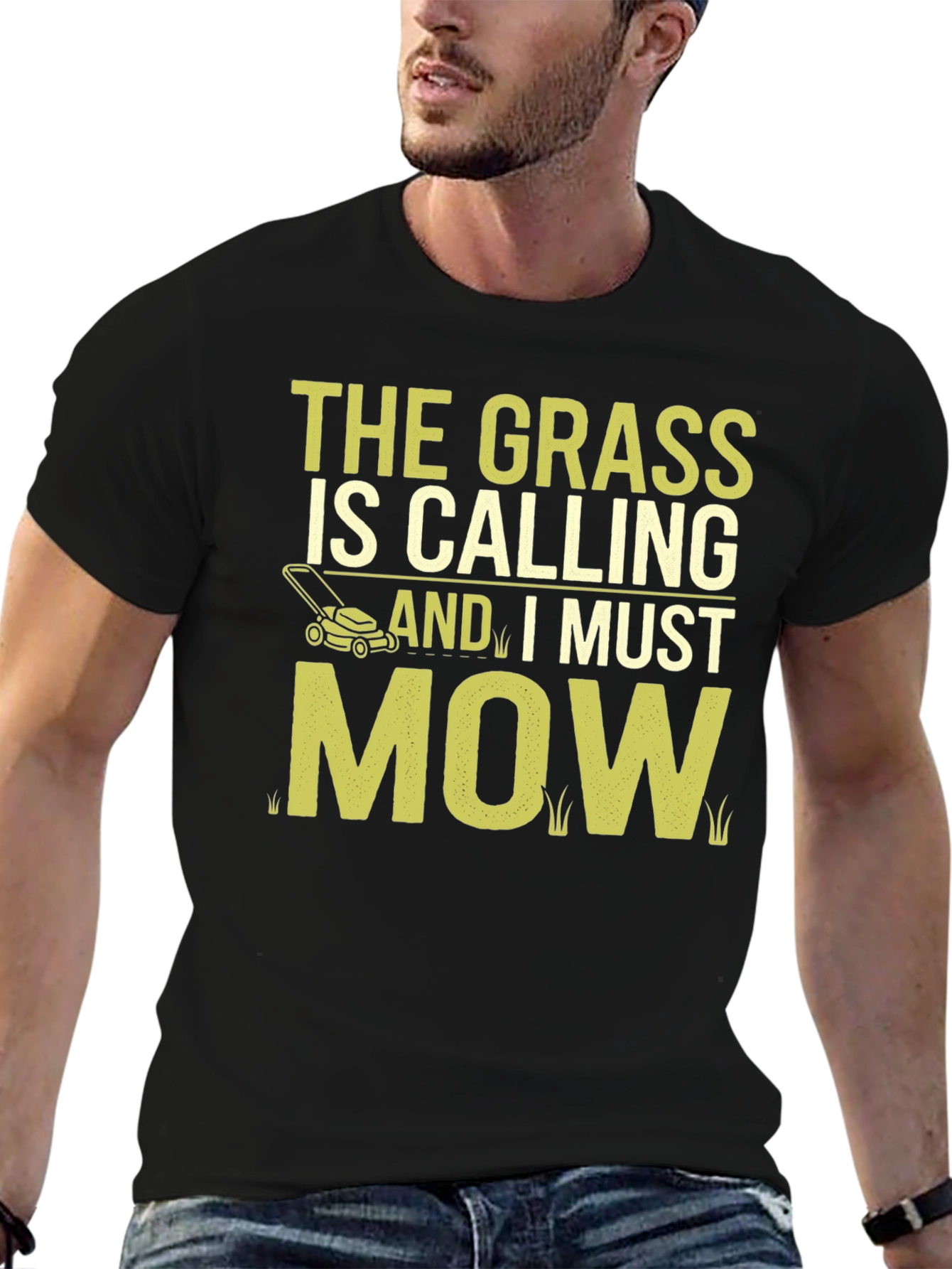 The Grass Is Calling Funny Lawn Mowing T-Shirt