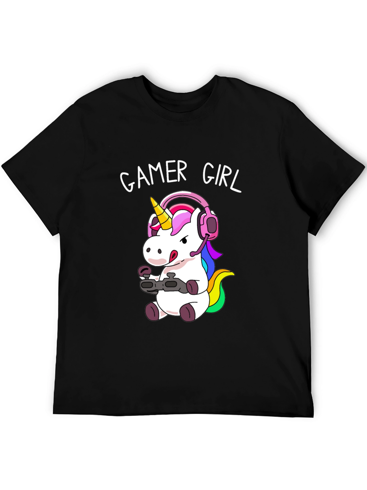 Gamer Girl Unicorn T-Shirt - Black
