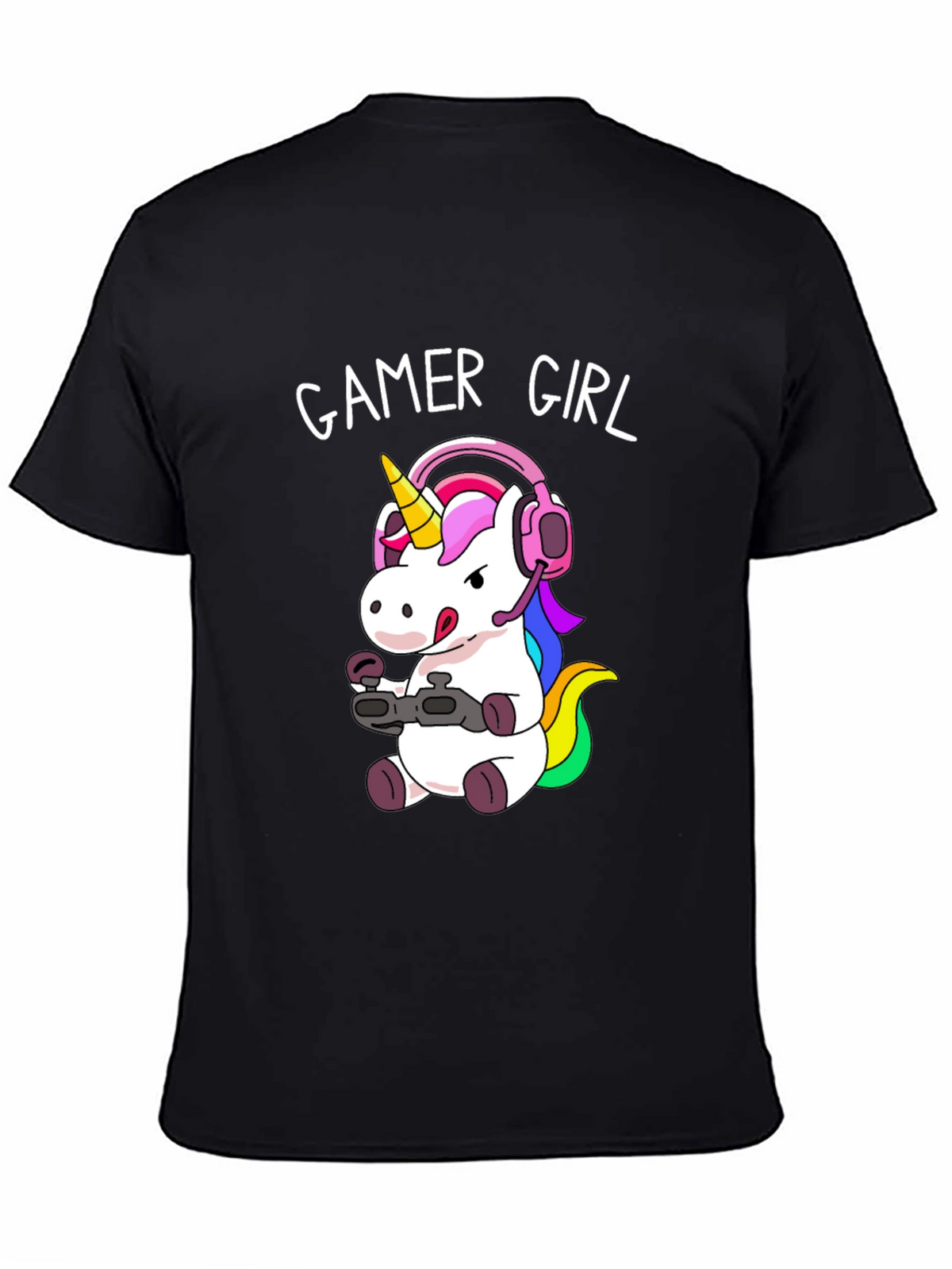 Gamer Girl Unicorn T-Shirt - Black