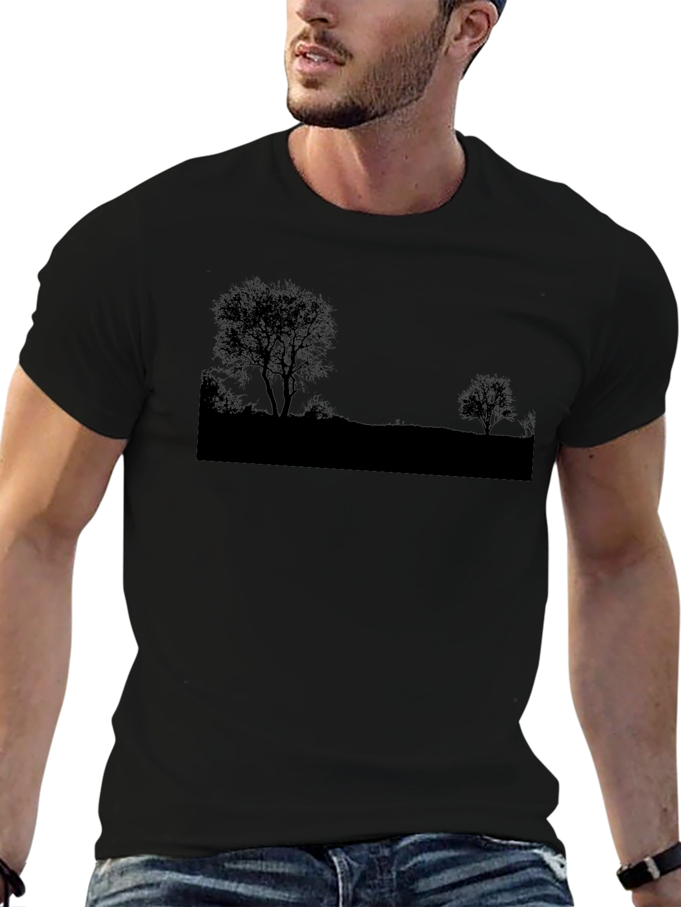 Silhouette Tree Graphic T-Shirt - Casual Wear