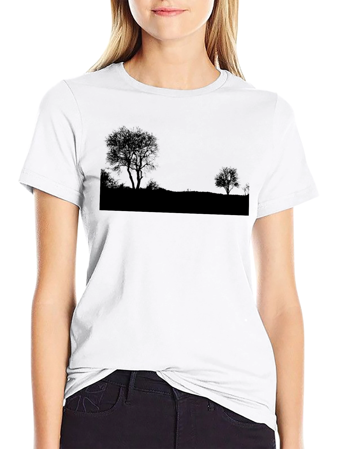 Silhouette Tree Graphic T-Shirt - Casual Wear