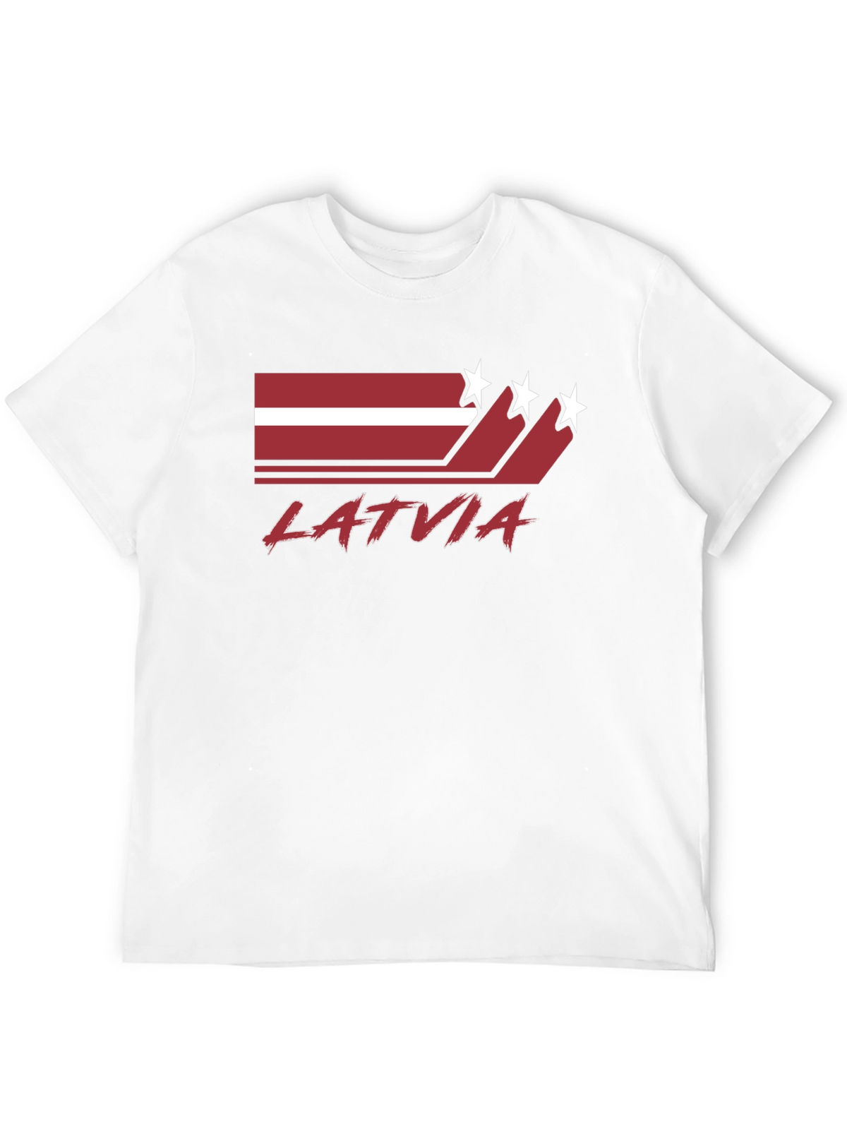 Latvia Flag Graphic Tee - Black Cotton T-Shirt