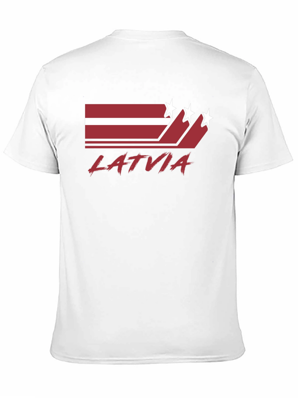 Latvia Flag Graphic Tee - Black Cotton T-Shirt