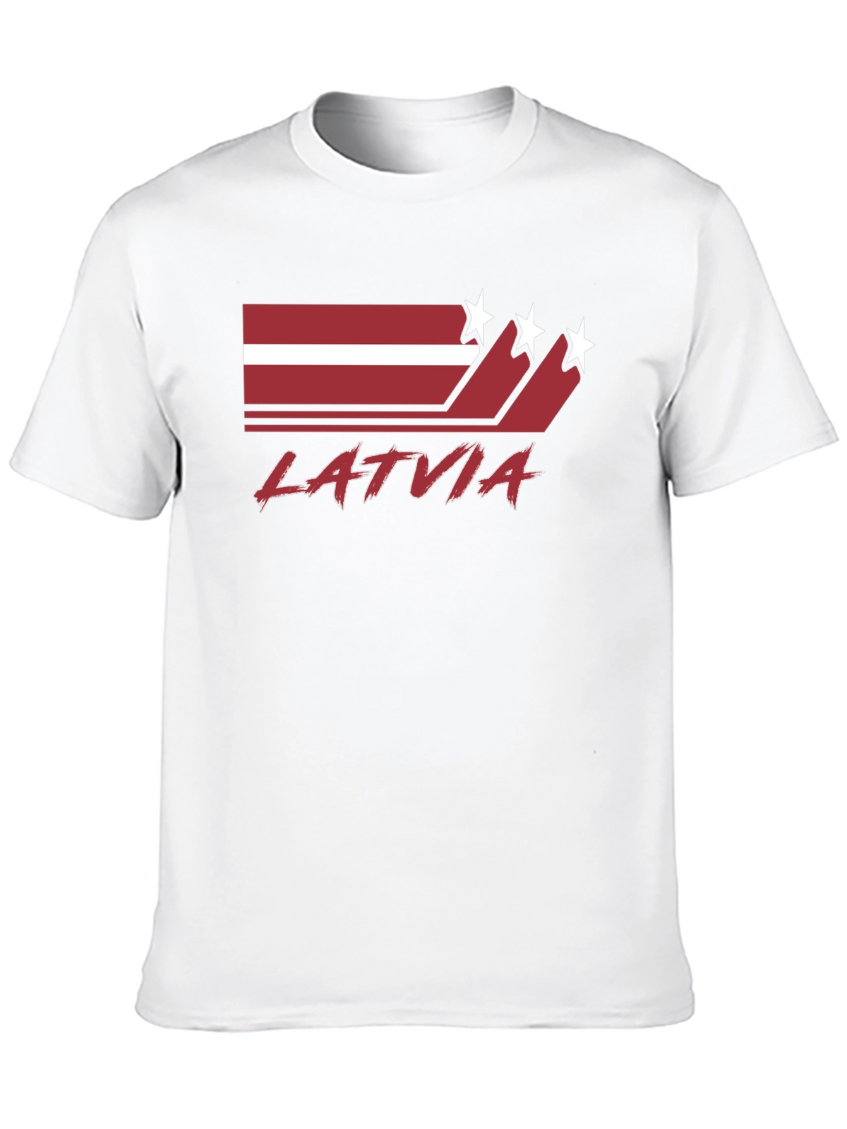 Latvia Flag Graphic Tee - Black Cotton T-Shirt