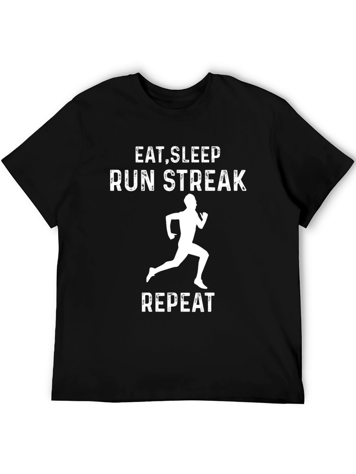 Eat Sleep Run Streak Repeat Black Graphic Tee