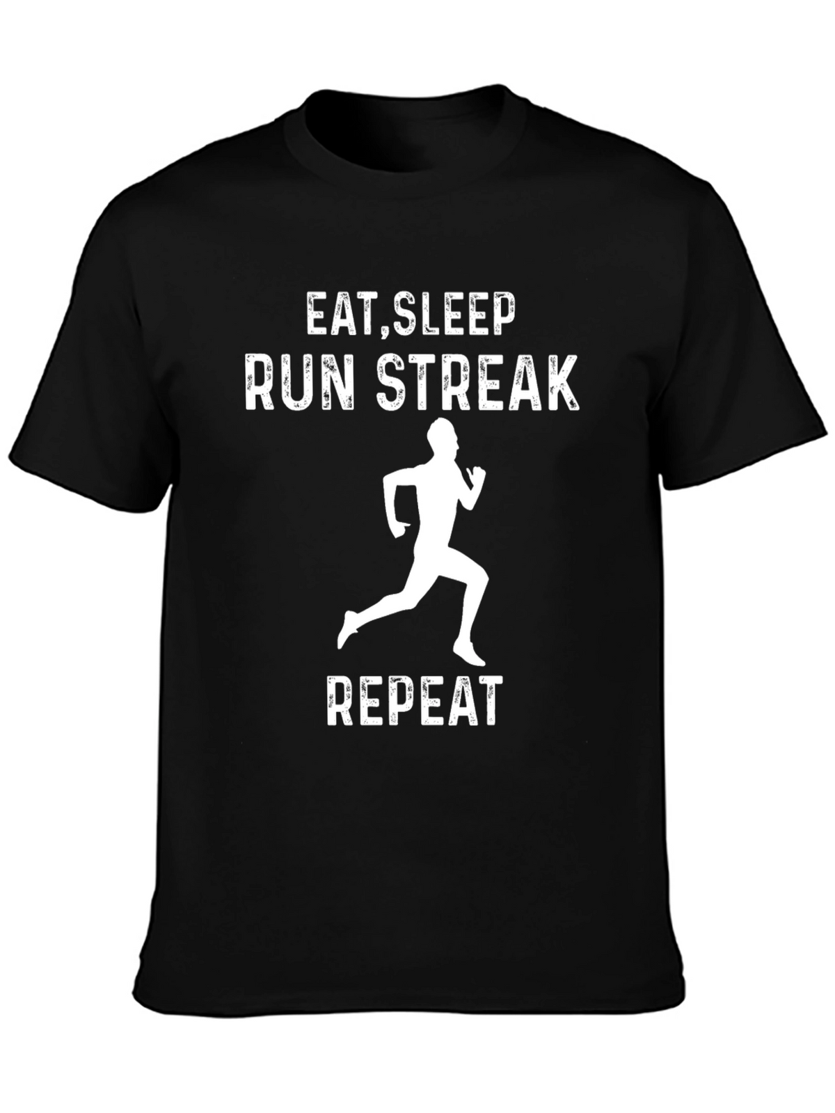 Eat Sleep Run Streak Repeat Black Graphic Tee