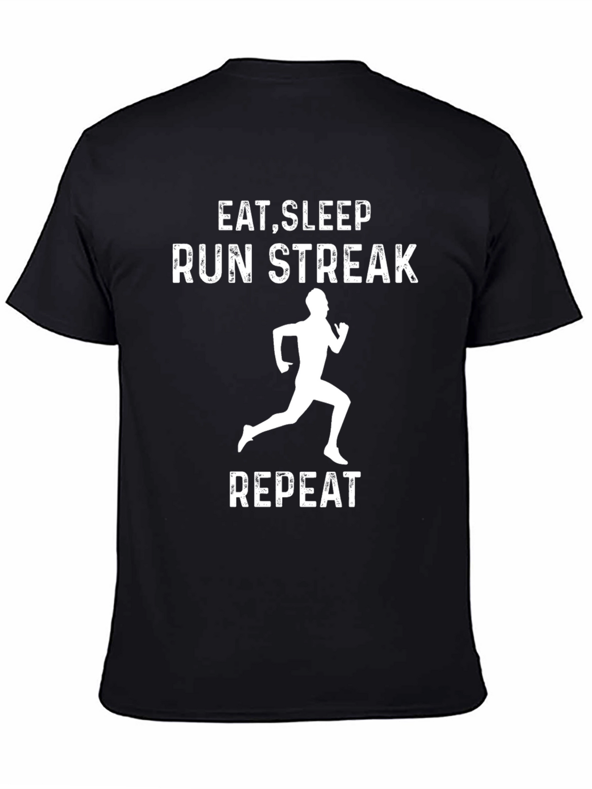 Eat Sleep Run Streak Repeat Black Graphic Tee