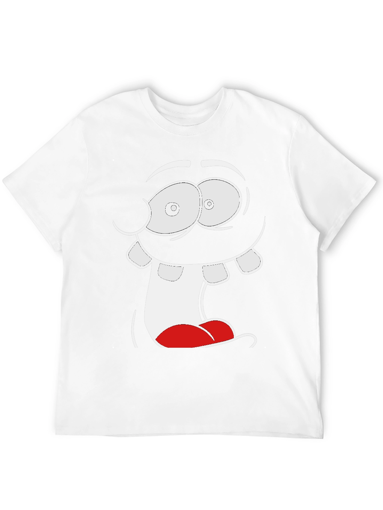 Cartoon Face Graphic Tee - Black