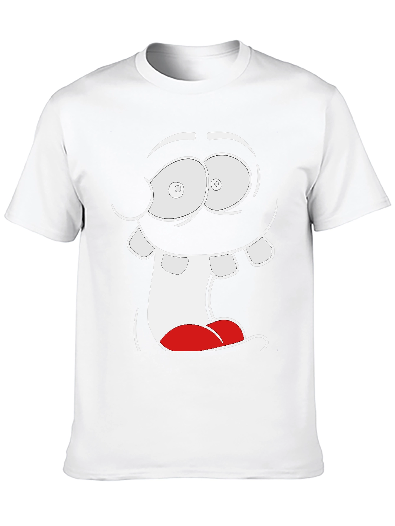 Cartoon Face Graphic Tee - Black