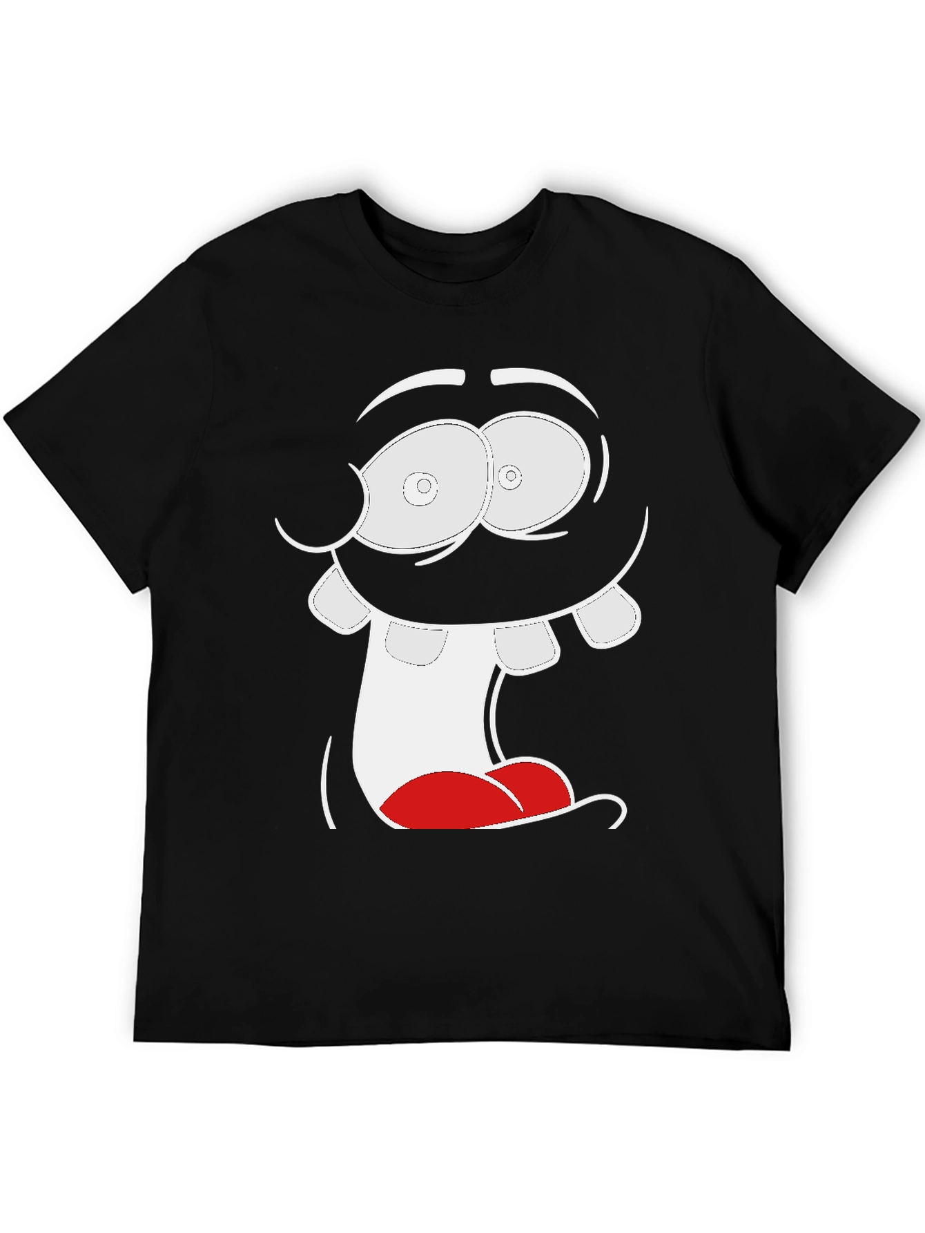 Cartoon Face Graphic Tee - Black