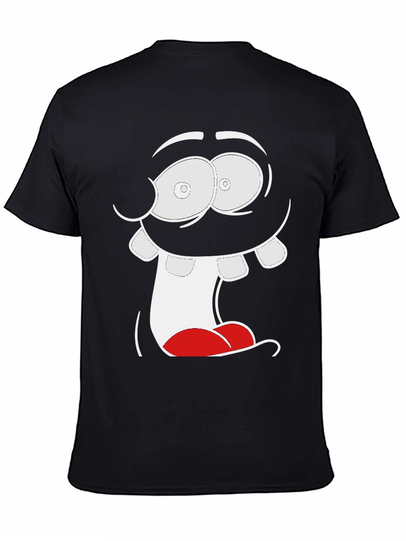 Cartoon Face Graphic Tee - Black