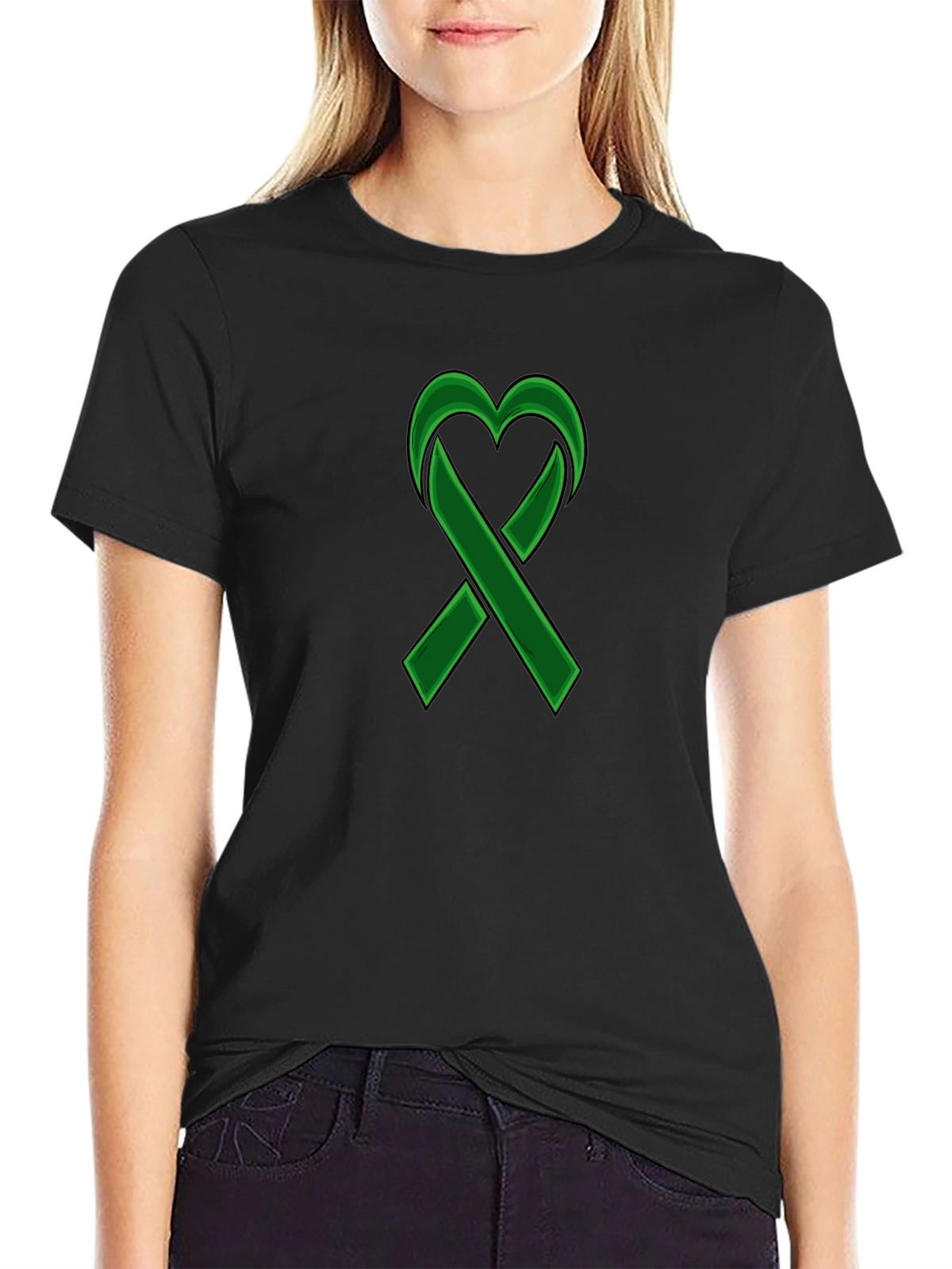 Green Ribbon Heart Awareness T-Shirt
